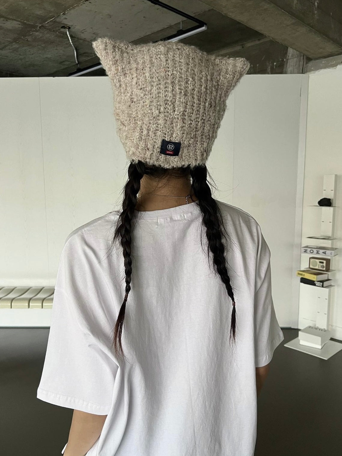colour melange cat beanie