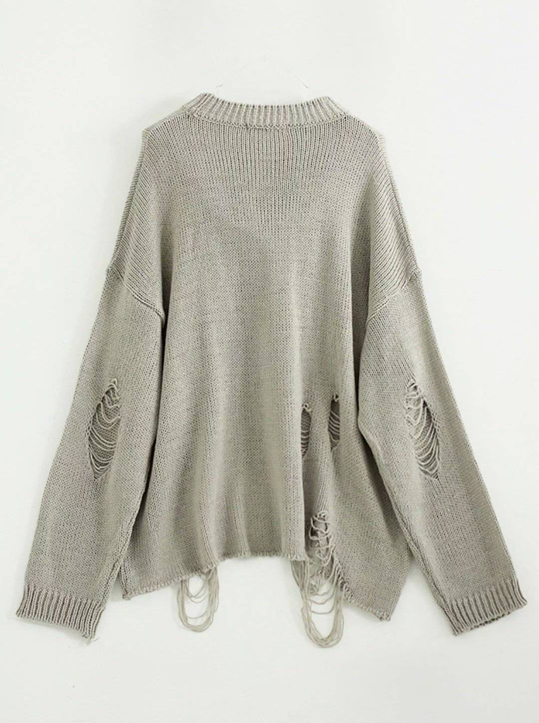 [unisex] 個性爛爛下擺針織上衣