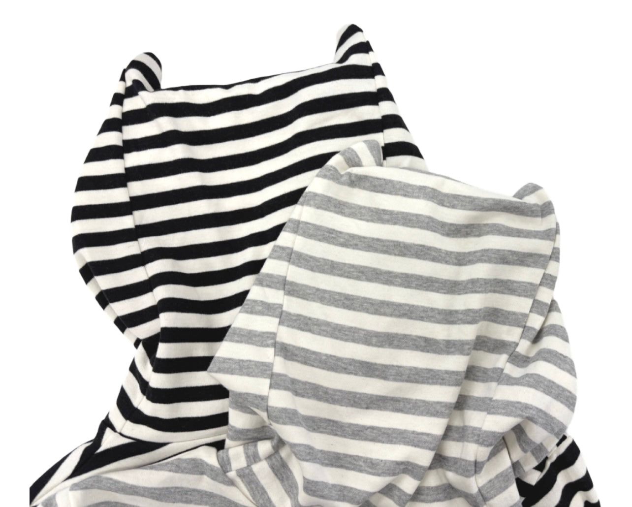 Cat ear stripe crop hoodie