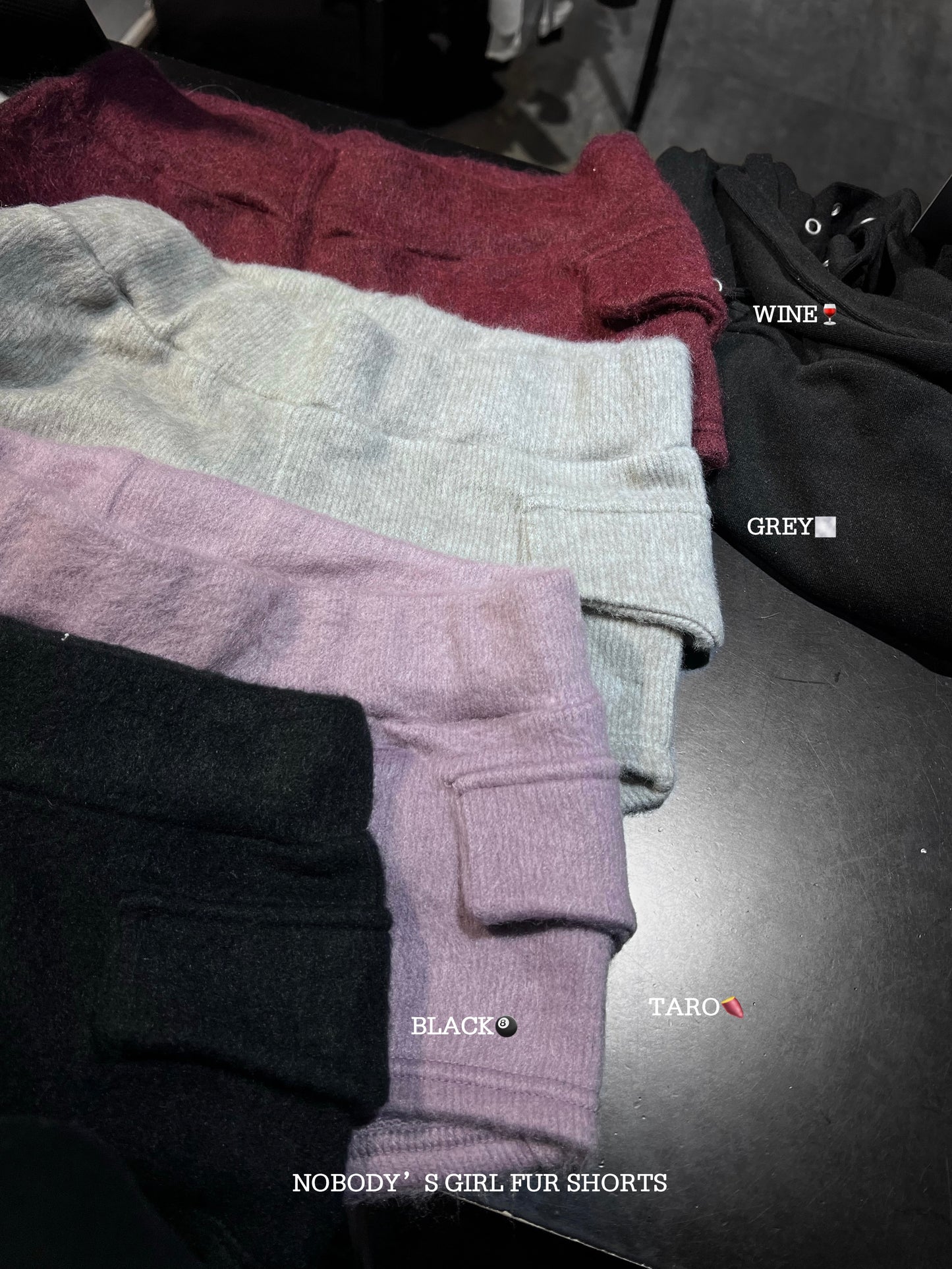 ‘NOBODY’S GIRL’ fur shorts