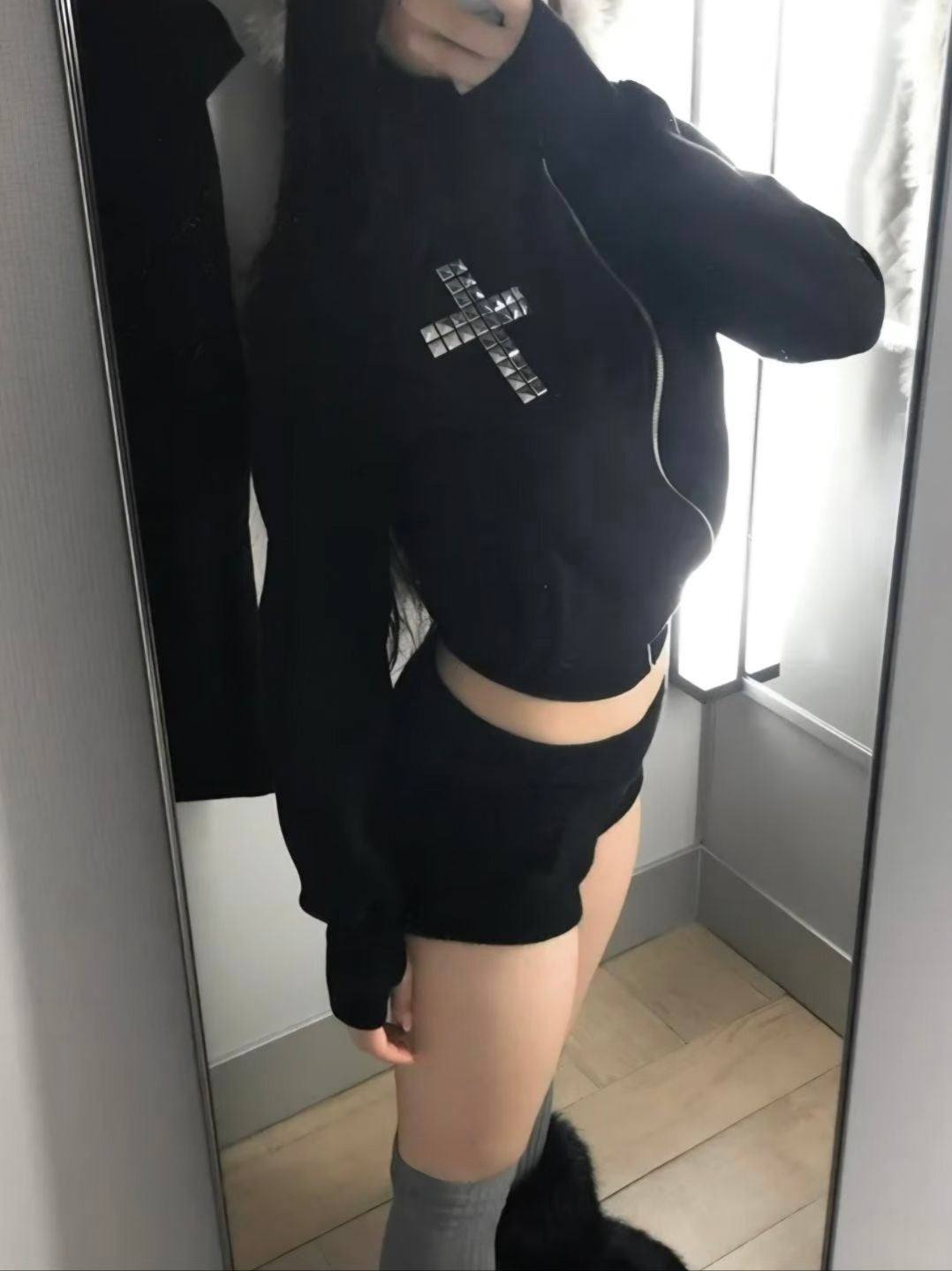 Metal cross zipper jk