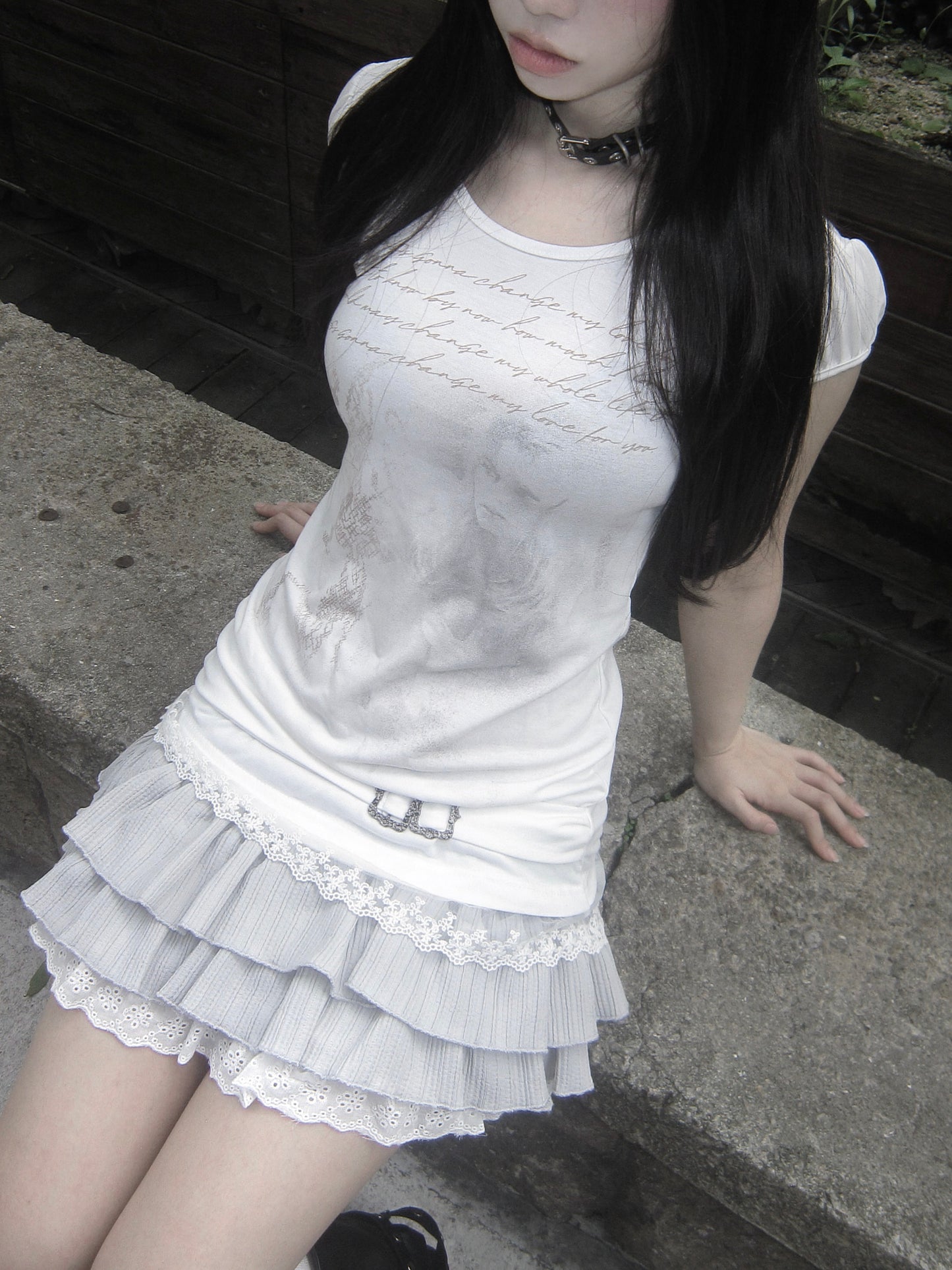 Heaven lace layer tee