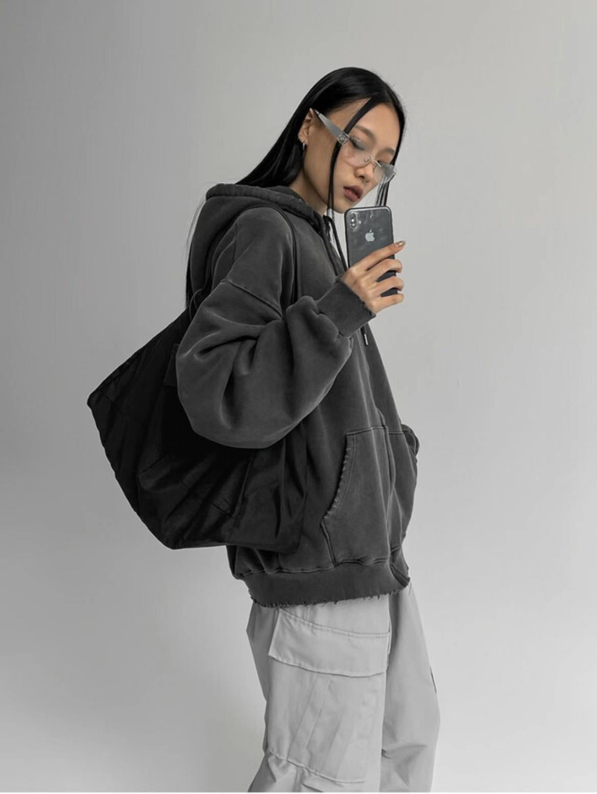秋冬再上架[unisex] Vintage dying hoodie zipup