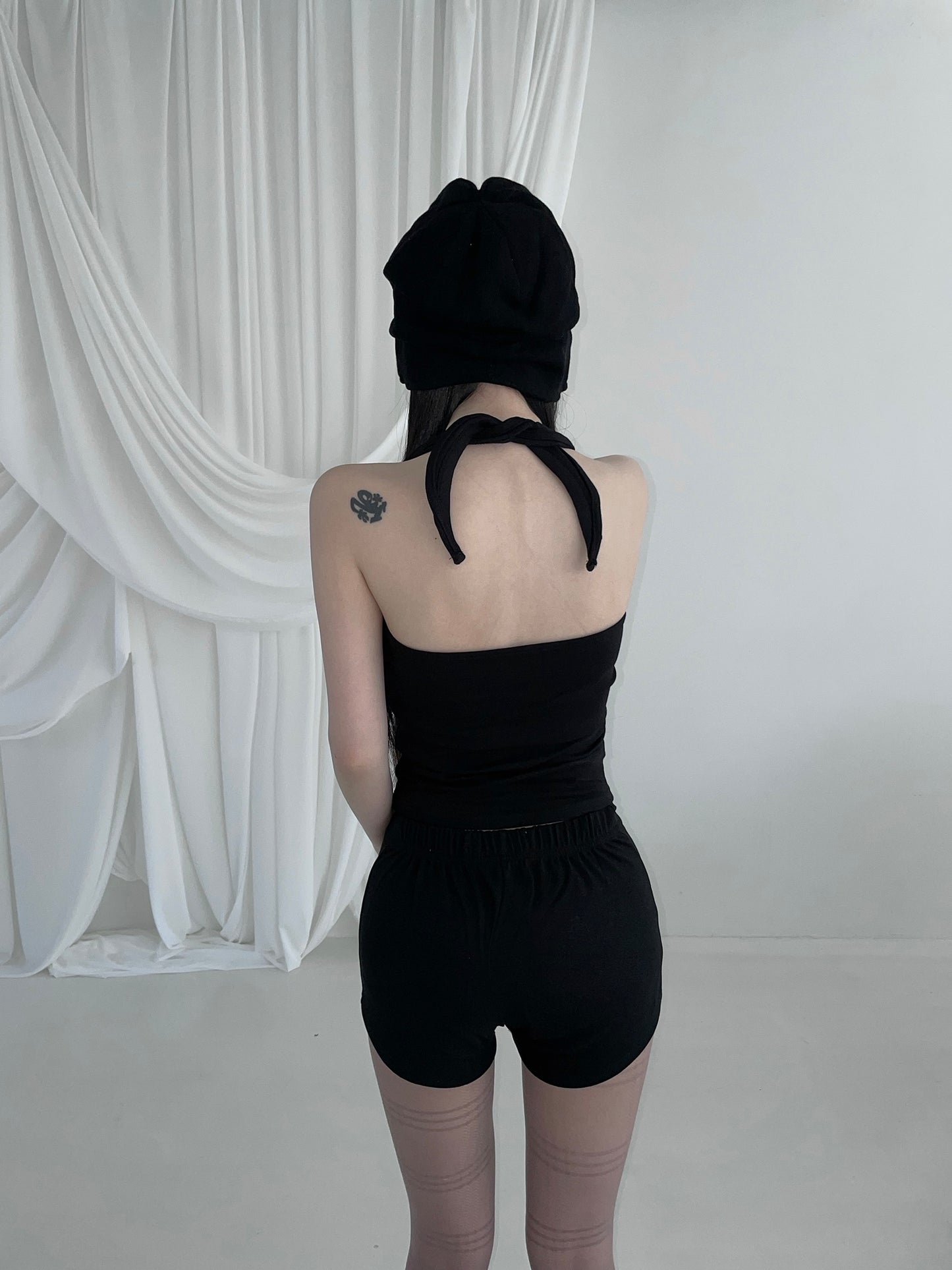 eyelet halter tank top