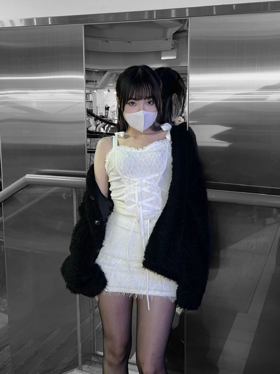 Fluffy elastic band skirt