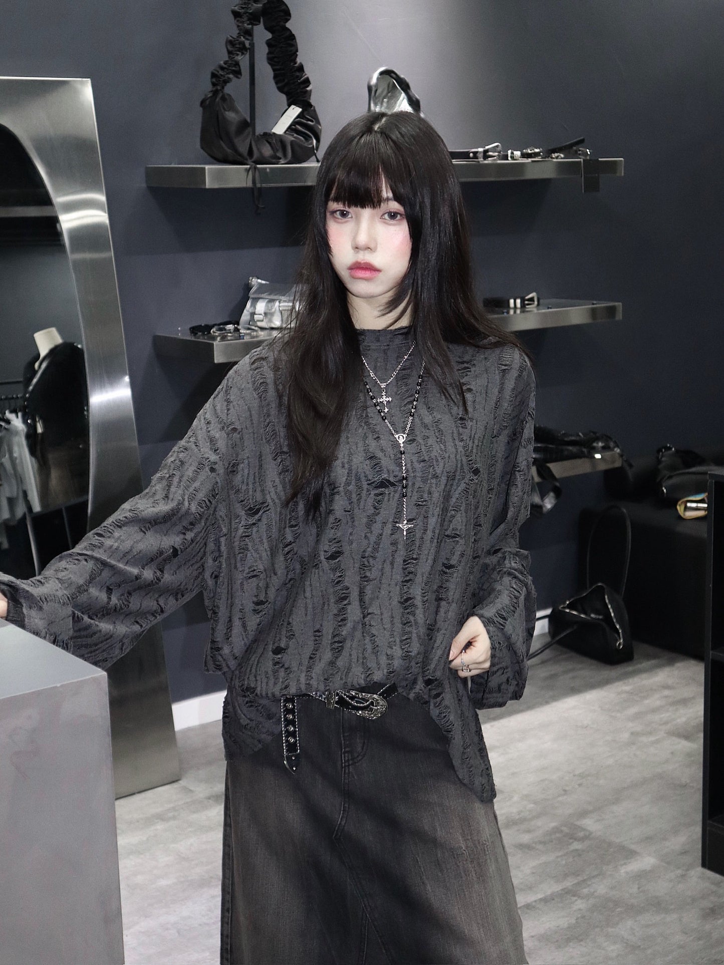 [unisex] 紋理爛長Tee