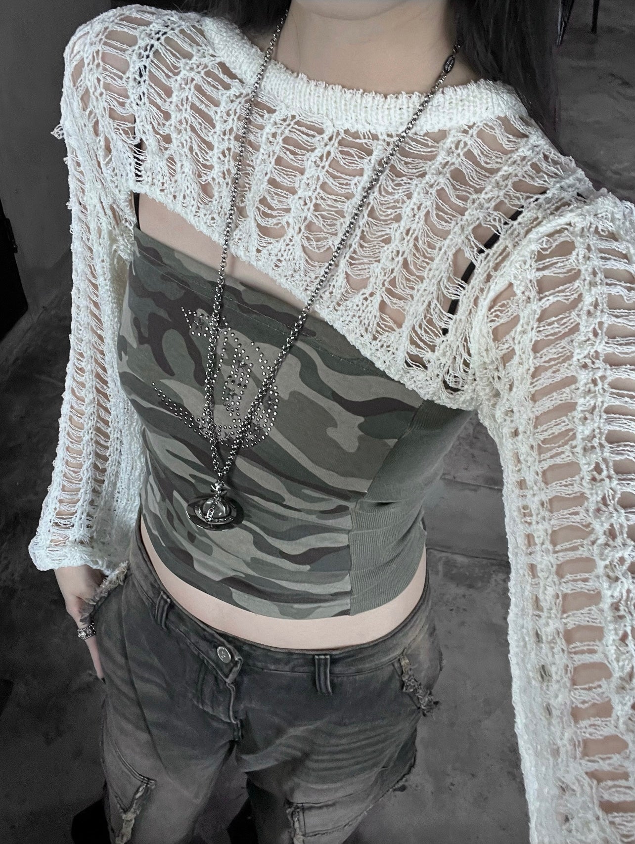 Net knit bolero