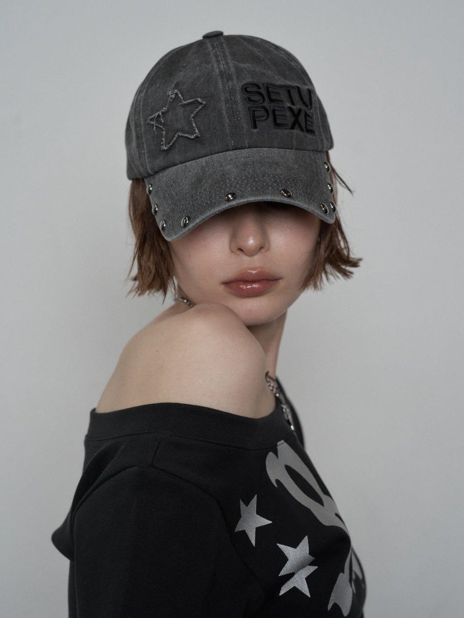 [ SETUPEXE ] STUDDED LOGO BALL CAP
