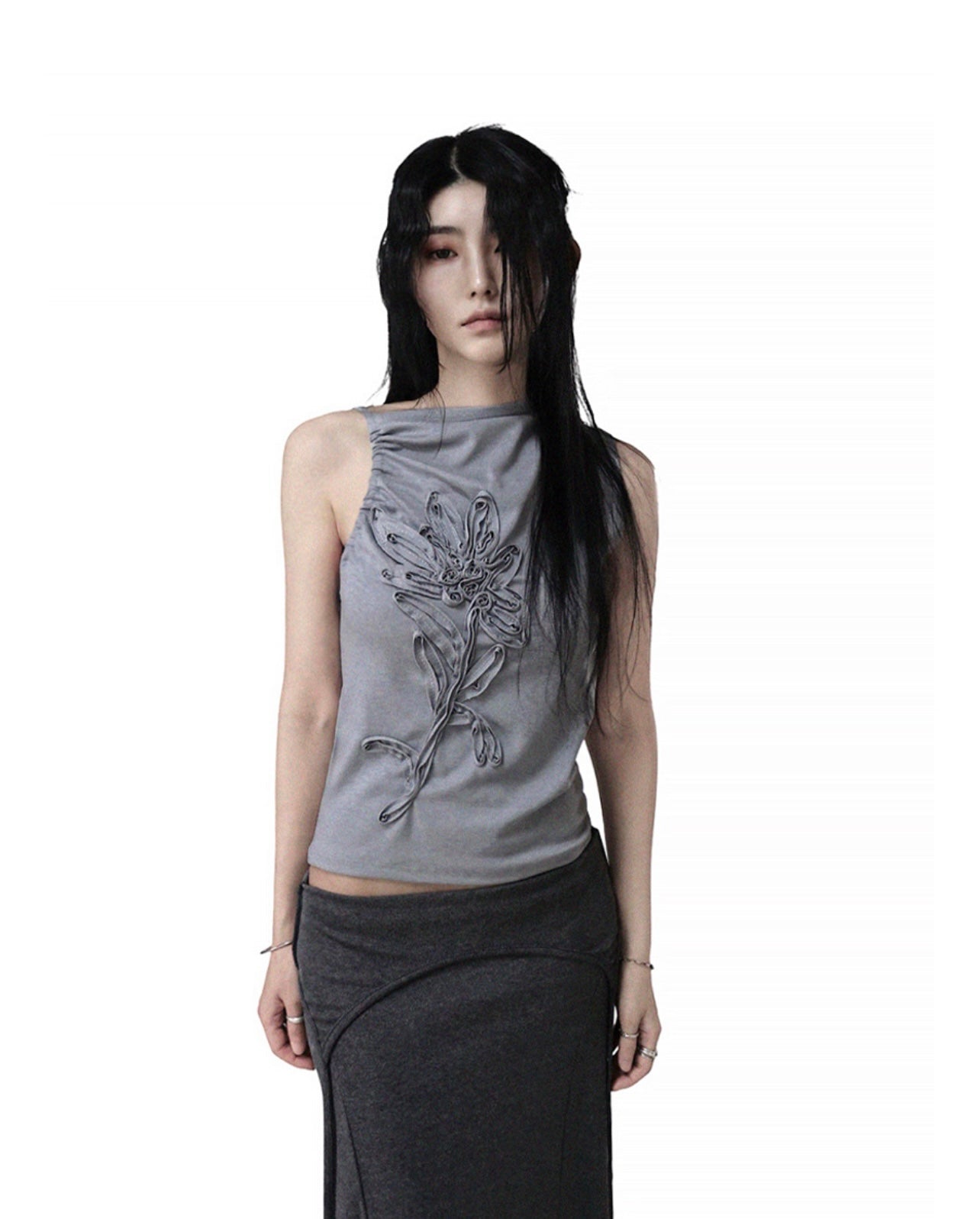 ‘Orange flower’ sleeveless