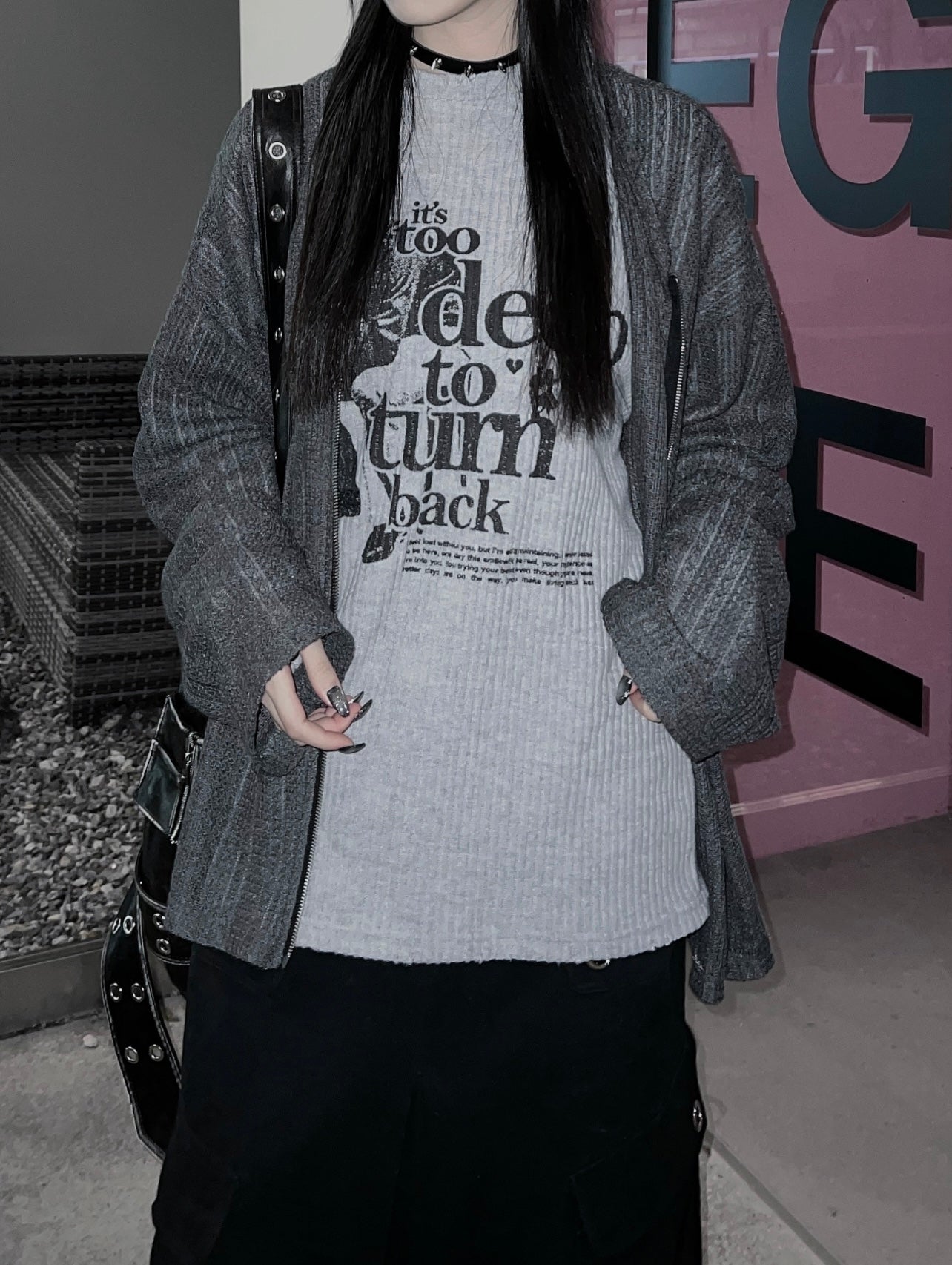 Lace zipup outer