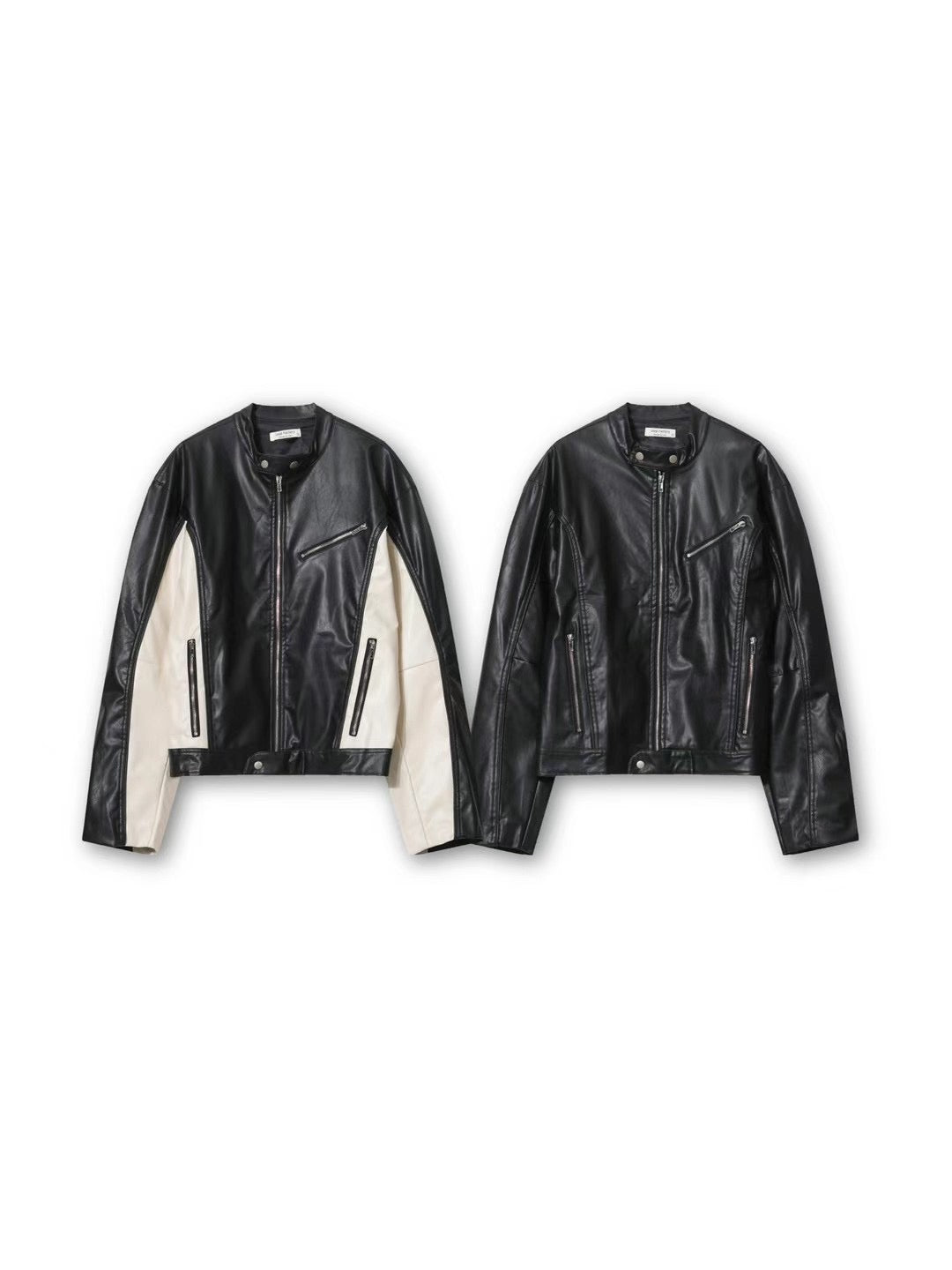 [unisex] 拉鍊機車款皮外套