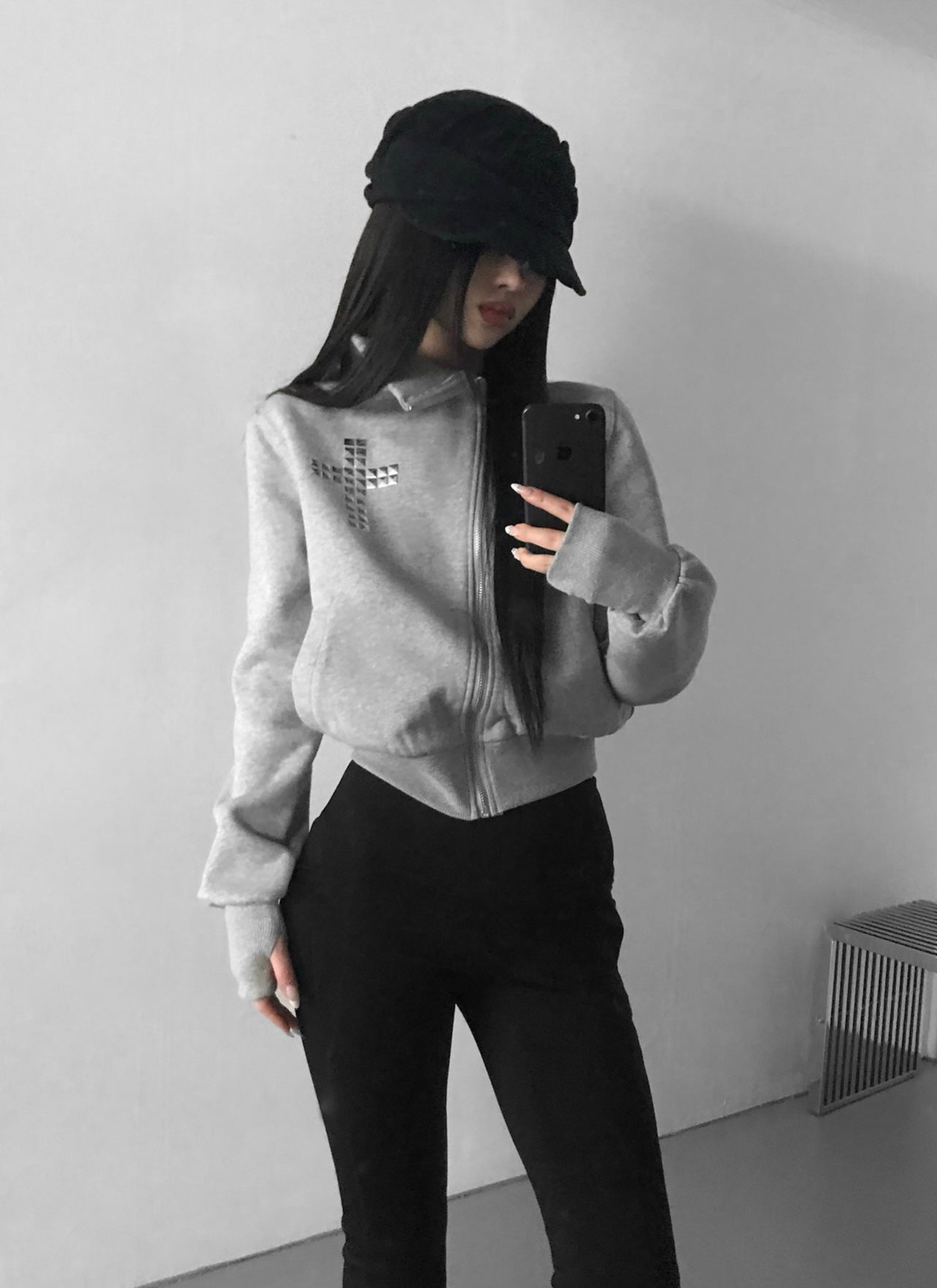 Metal cross zipper jk