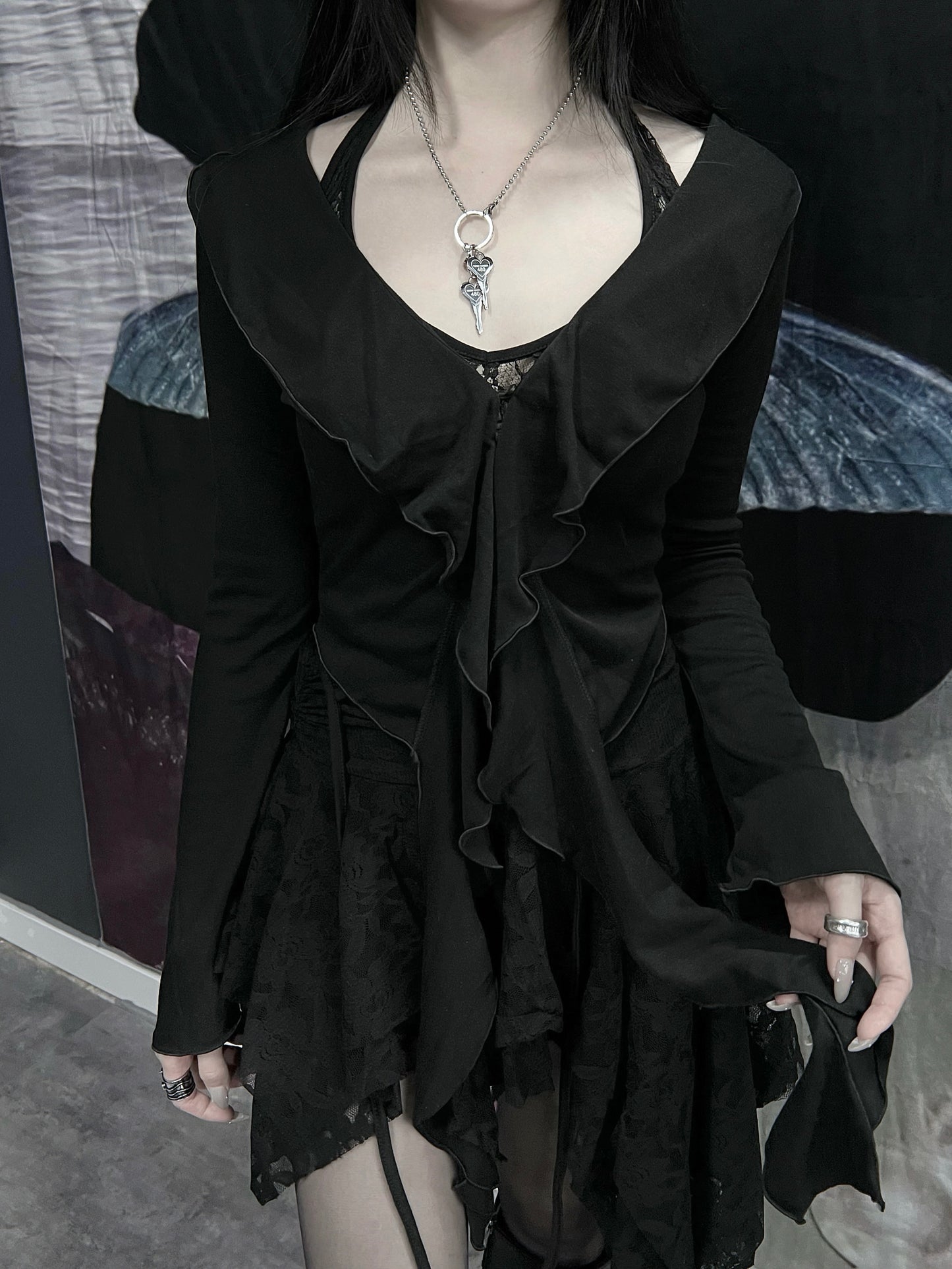 Secrets ruffle cardigan