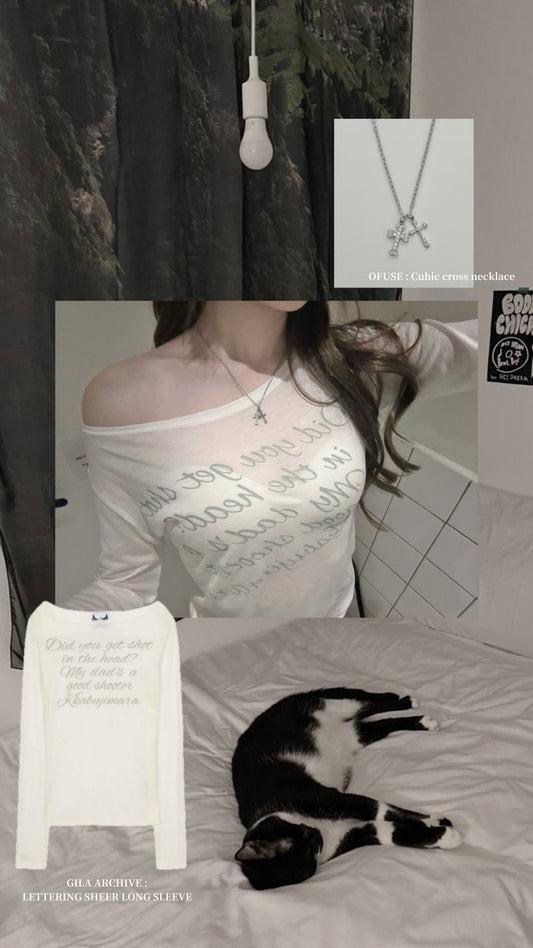 [ Jennie同款 ]
LETTERING SHEER LONG SLEEVE