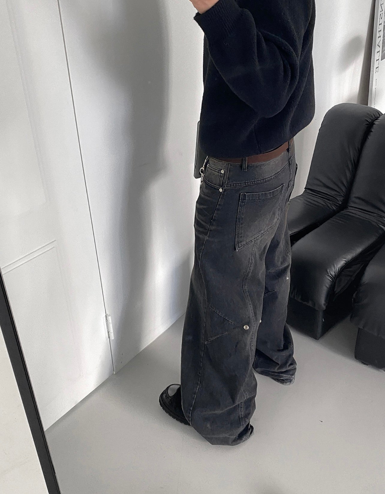 Noir bootcut flared denim