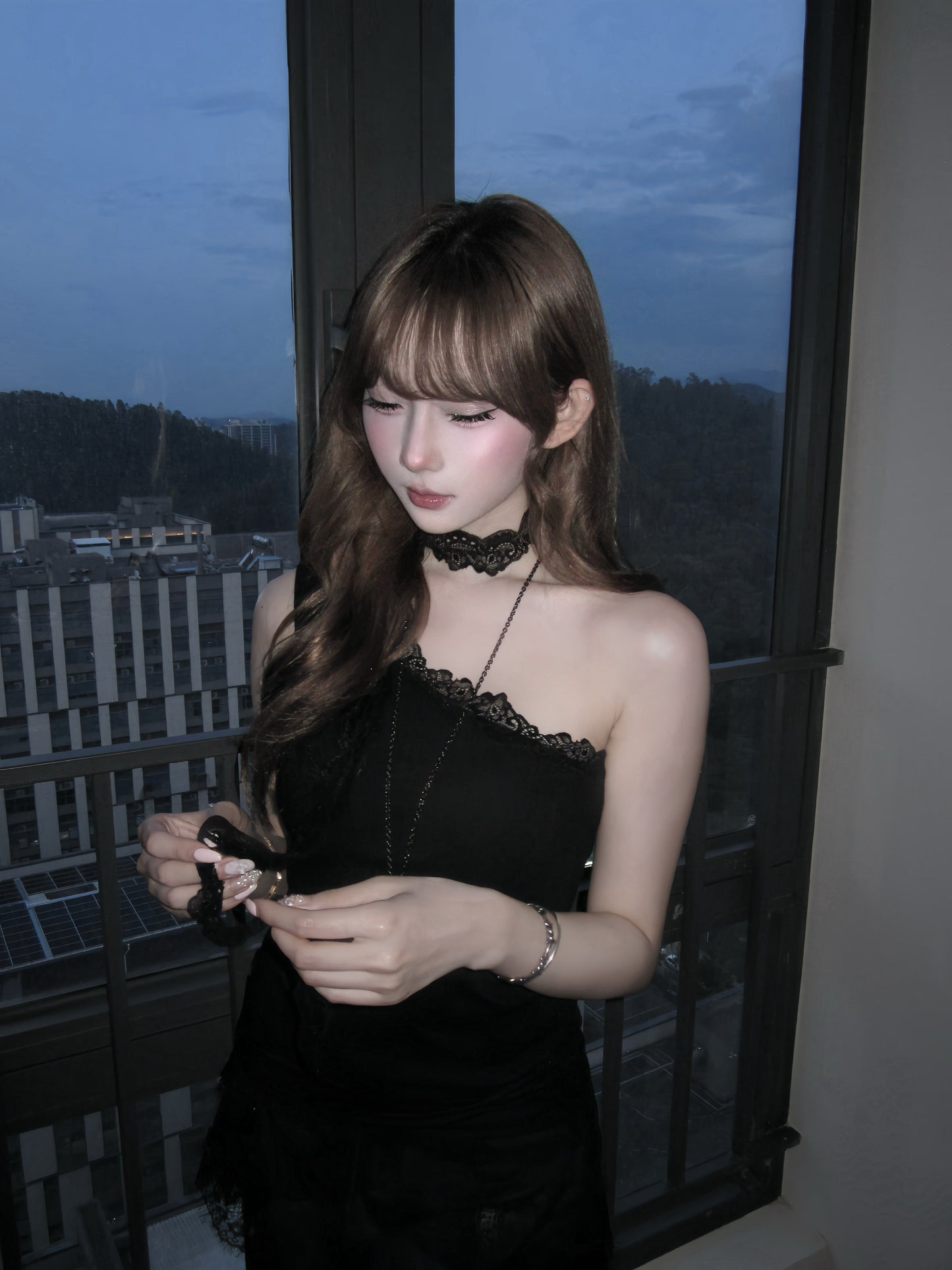 [ ASA同款❤︎ ]
‘SUGAR HONEY ICE TEA’ top
with lace muffler