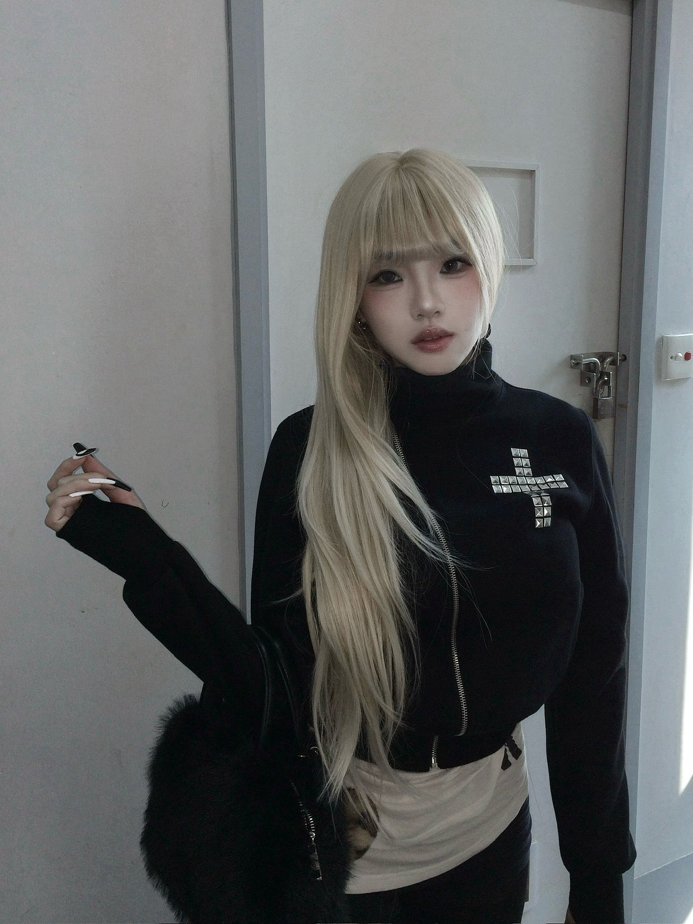 Metal cross zipper jk