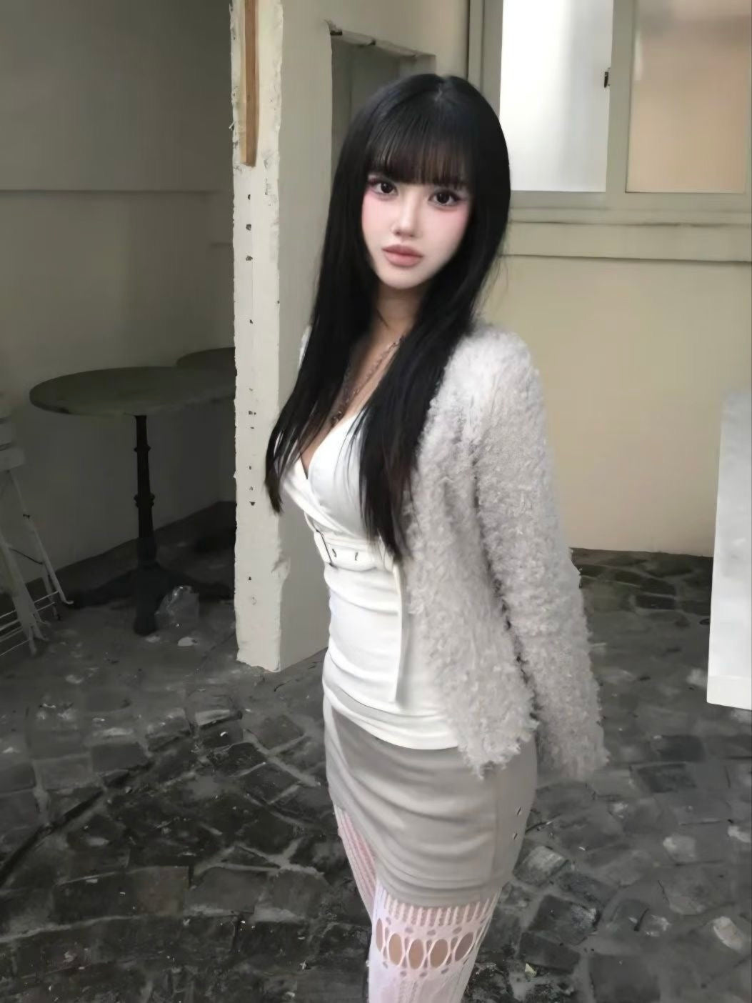Puppy fur cardigan