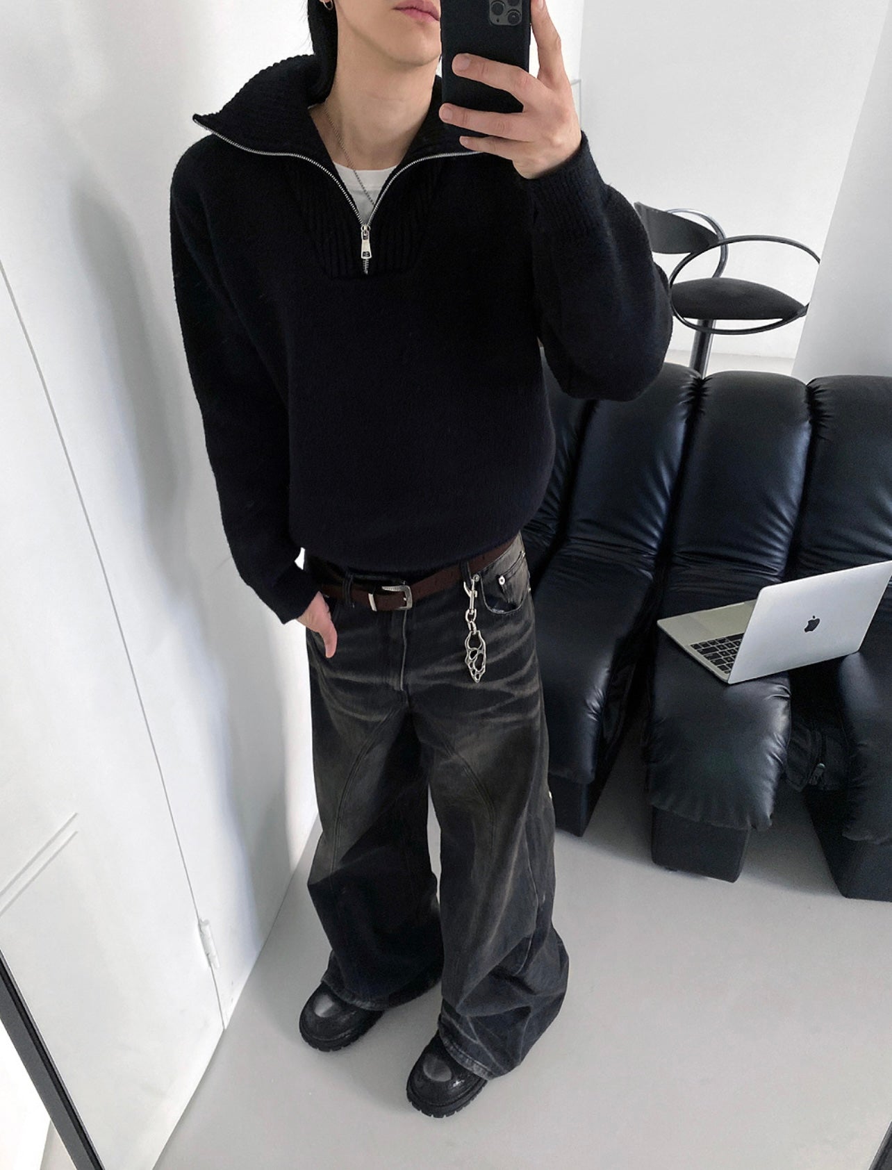 Noir bootcut flared denim