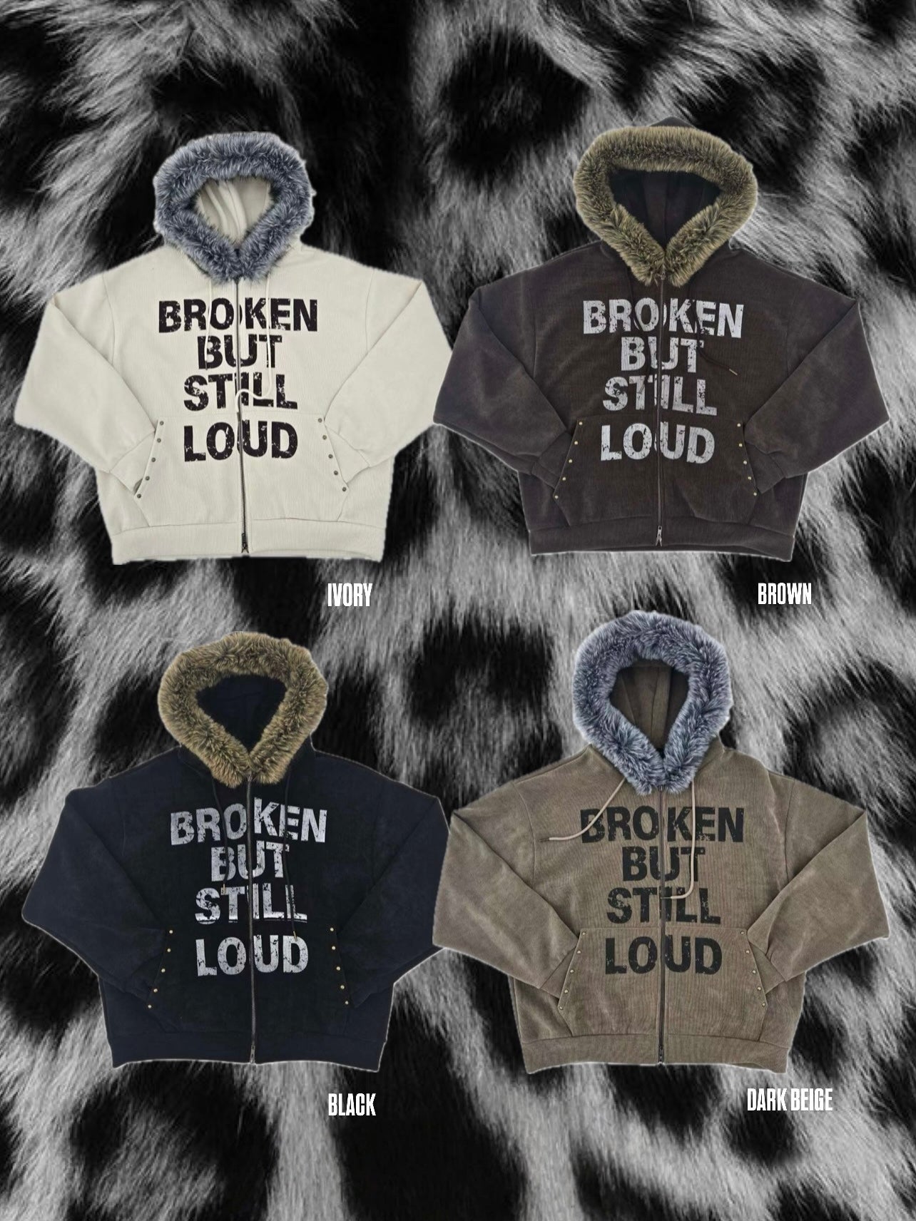 B.B.S.L fur corduroy hoodie zipup