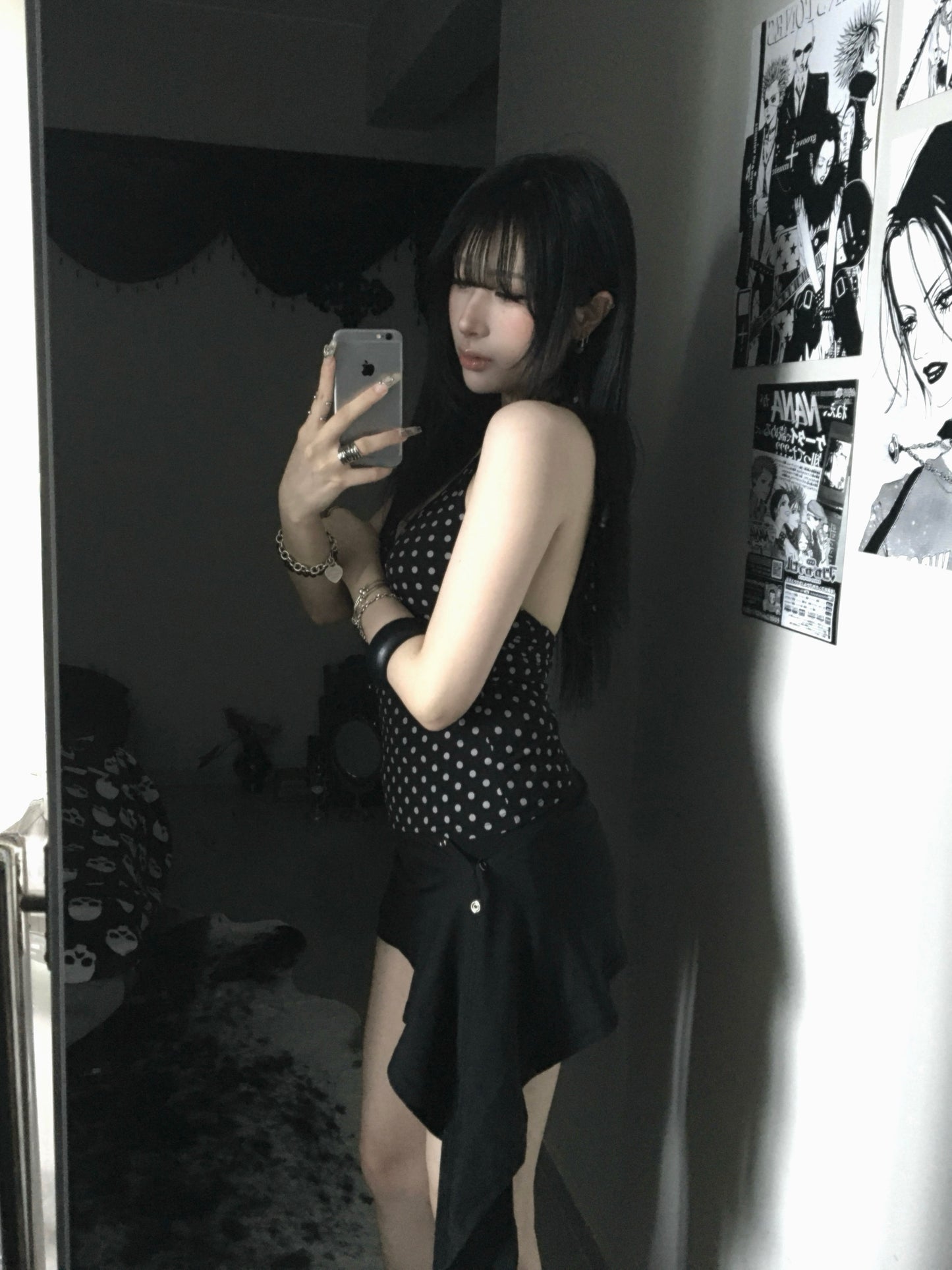 ‘Loved’ dot dot halter top