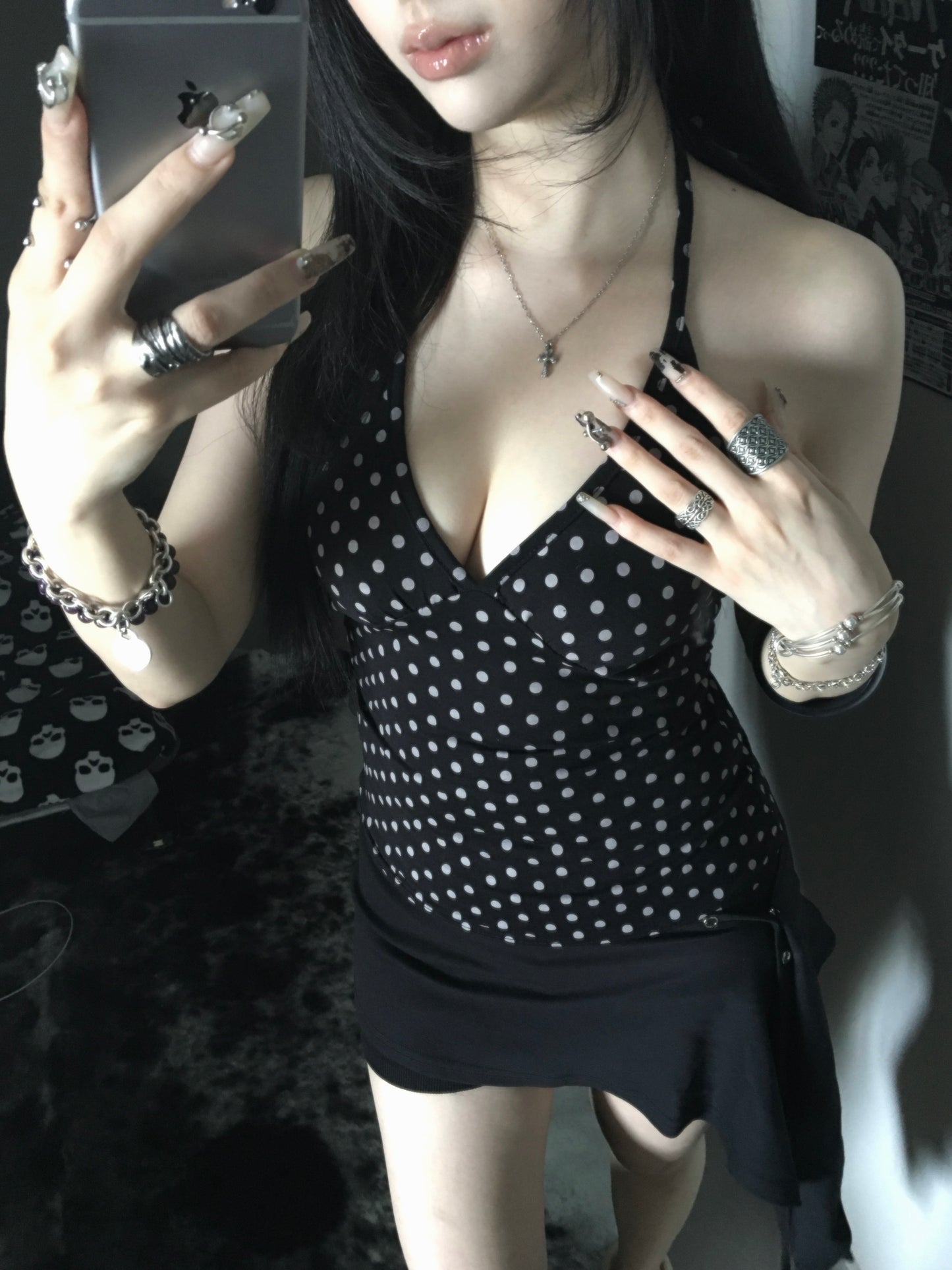‘Loved’ dot dot halter top