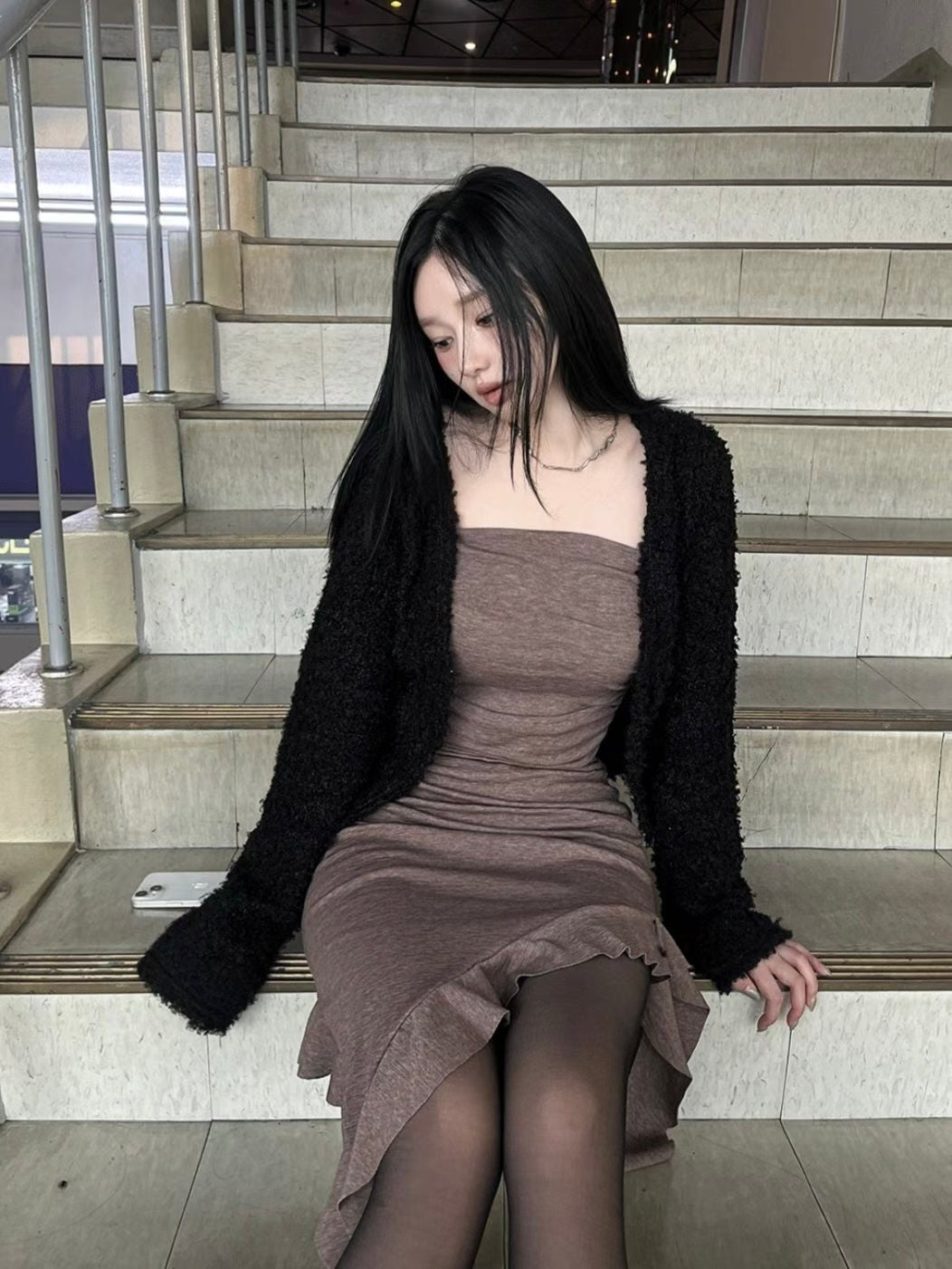 Puppy fur cardigan
