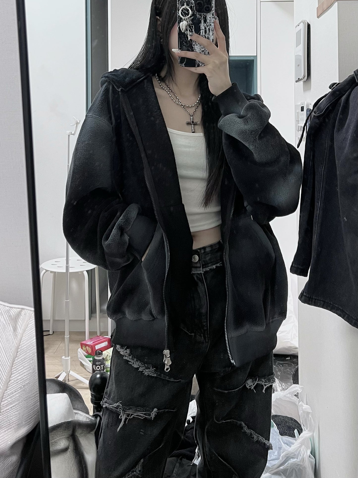 [unisex] 雲朵渲染漸變拉鍊hoodie