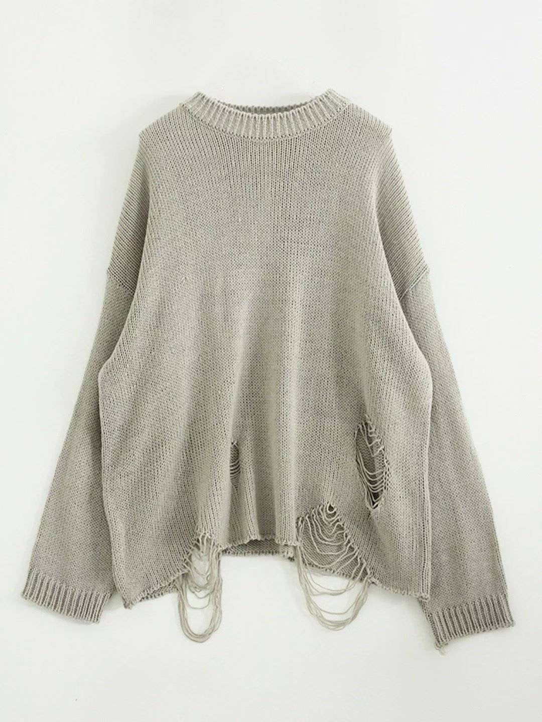 [unisex] 個性爛爛下擺針織上衣