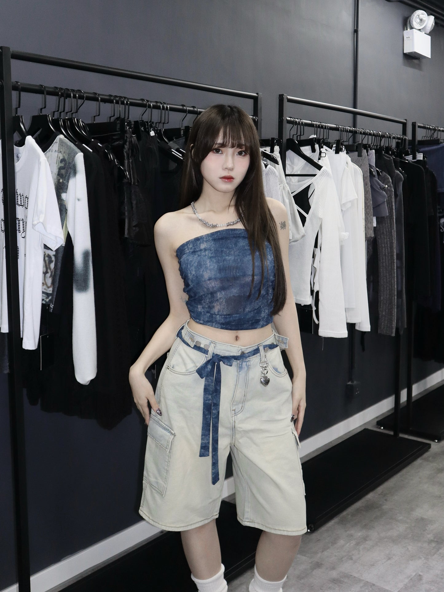 Tie dye tube top with muffler