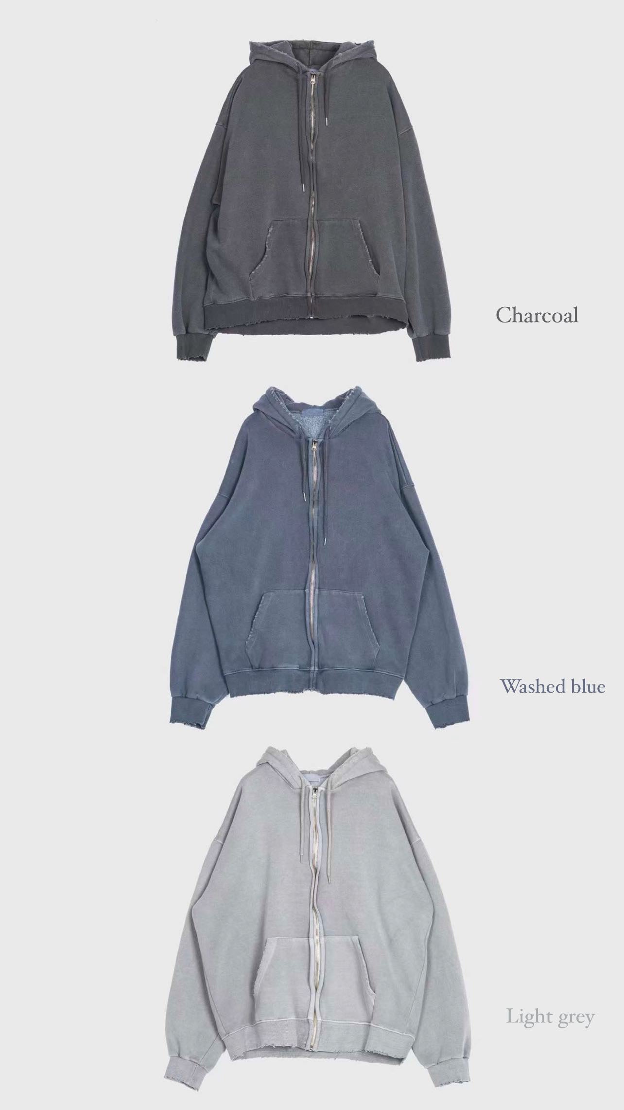 秋冬再上架[unisex] Vintage dying hoodie zipup