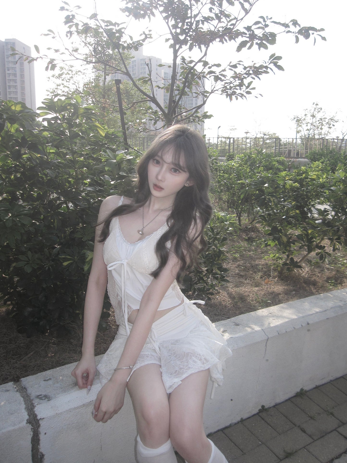 ‘HER’ irregular lace skirt