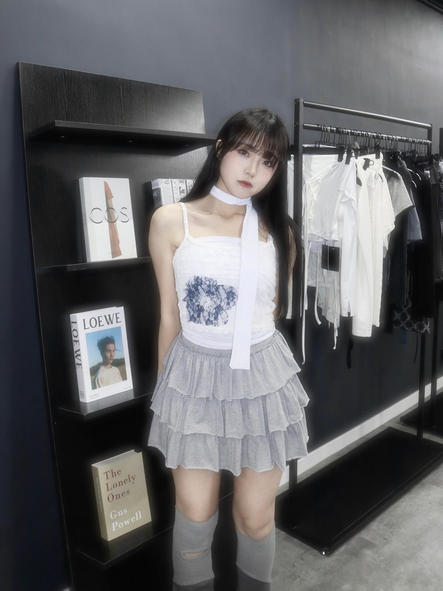 flower lace see through tank top