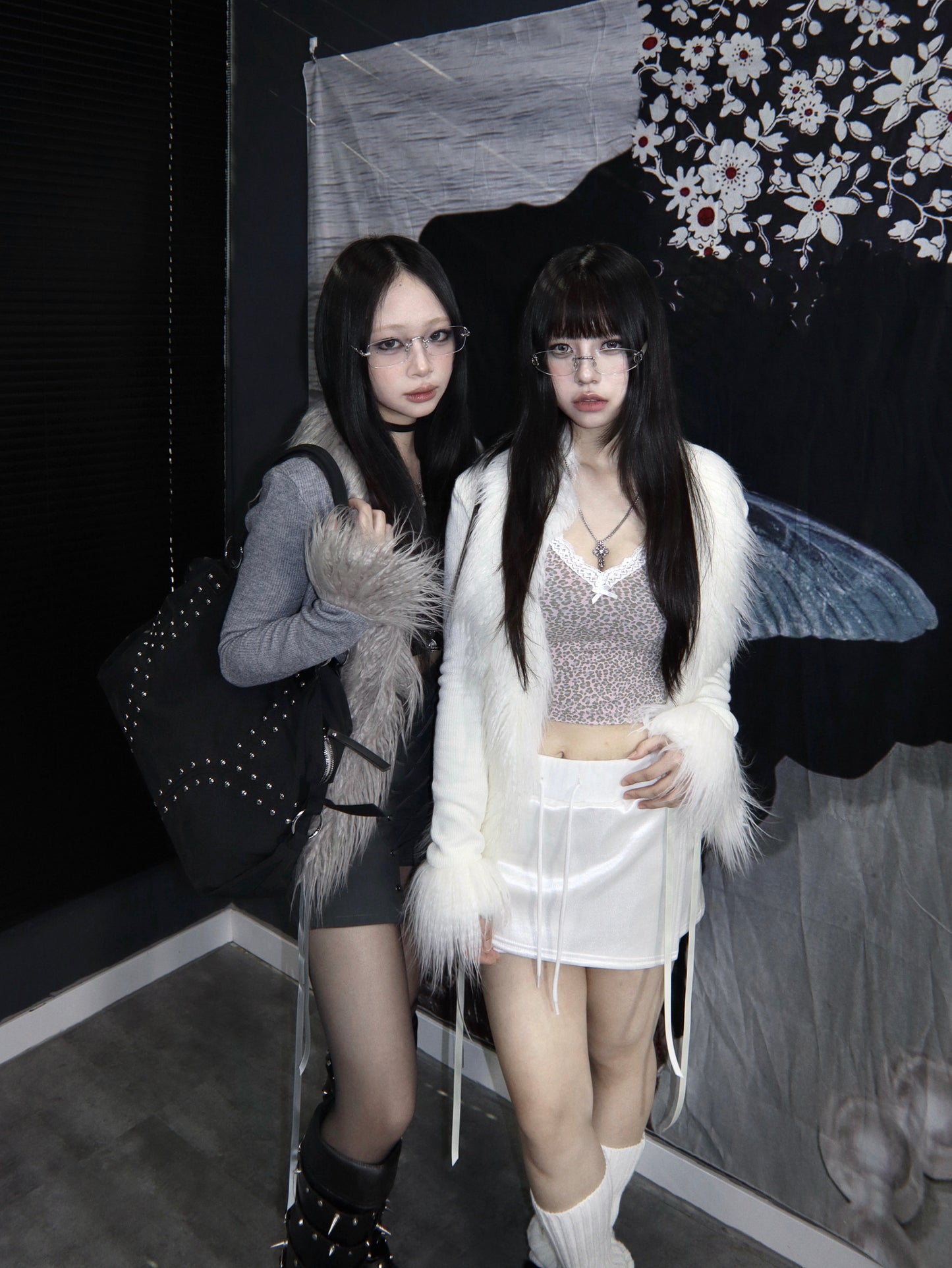 小眾設計毛絨絨綁帶針織外套