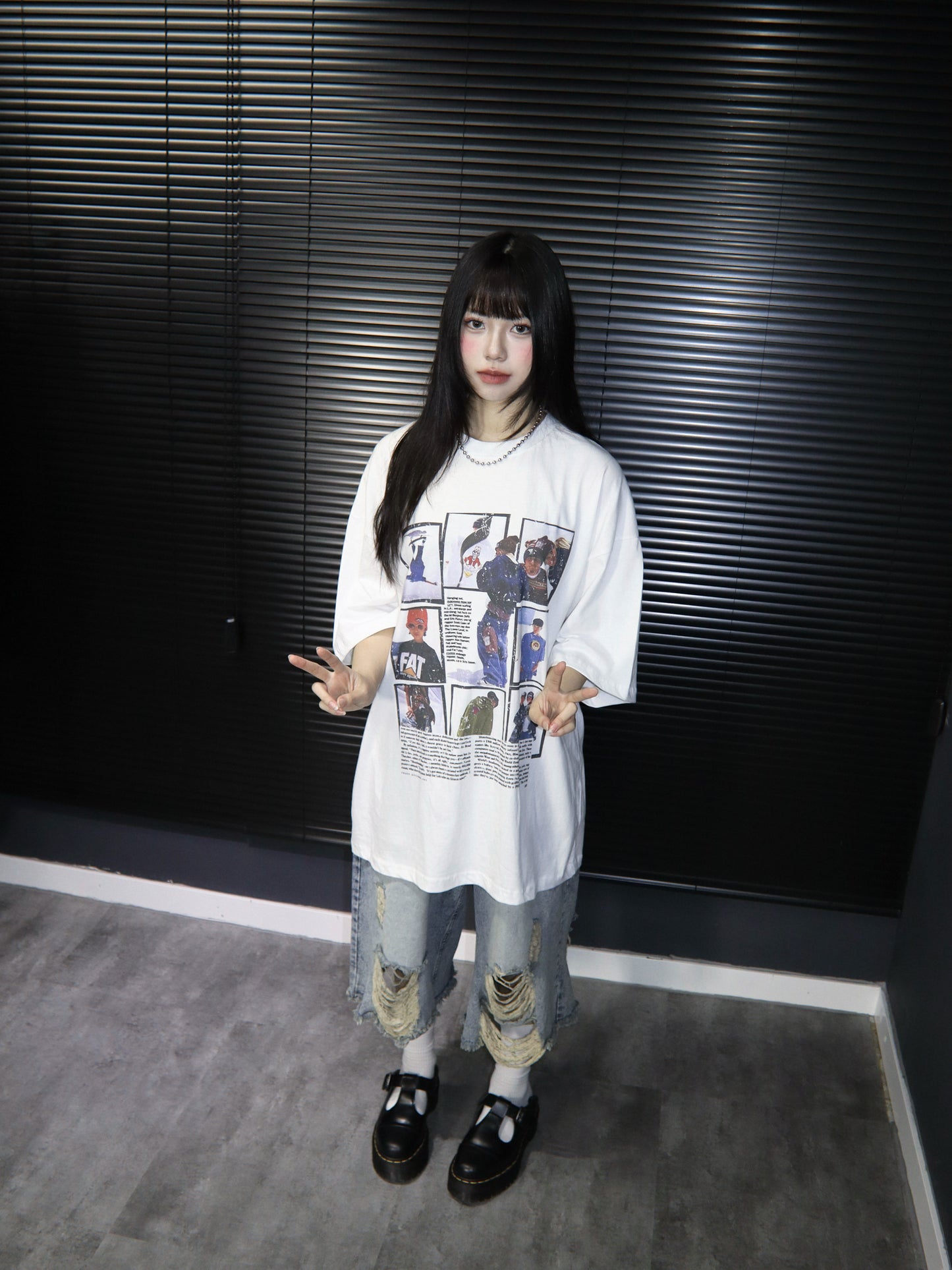 skateboard boy print tee