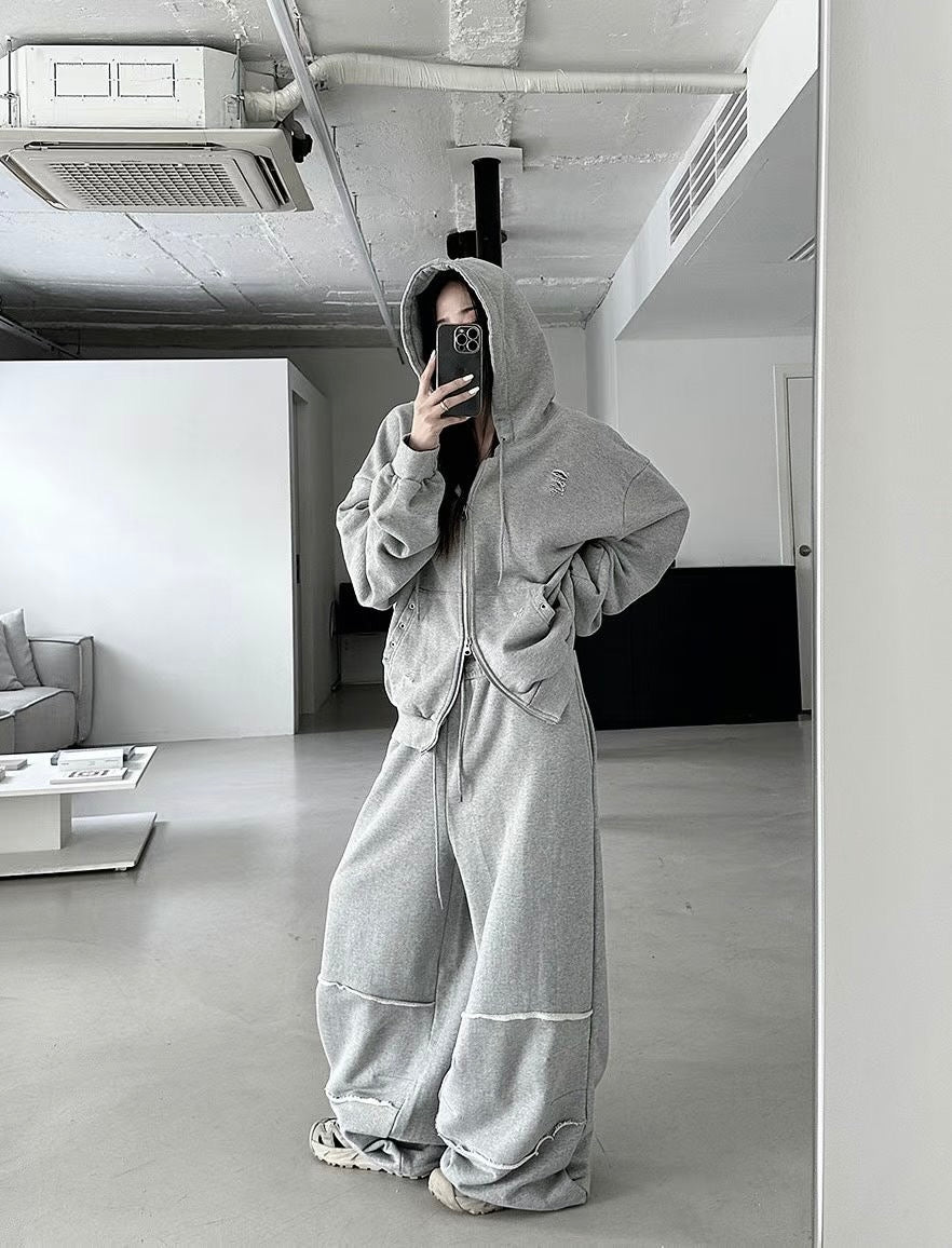 Eyelet hoodie zipup