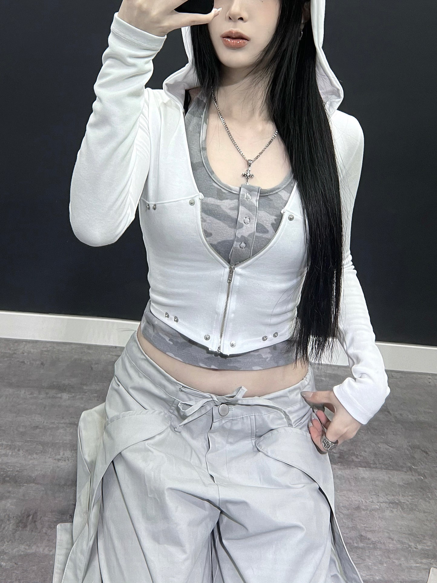 [超顯腰線!!] Mia hoodie zip up