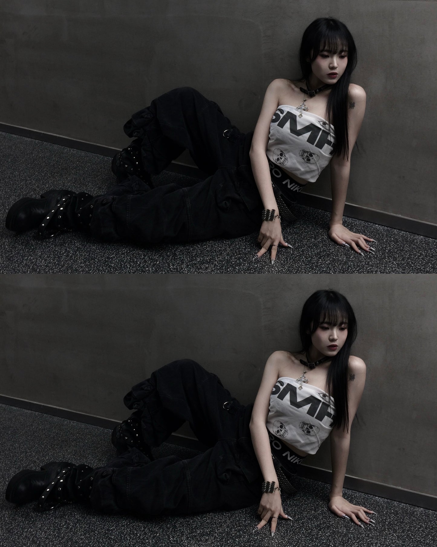 SMH SKULL EYELET SCARF
