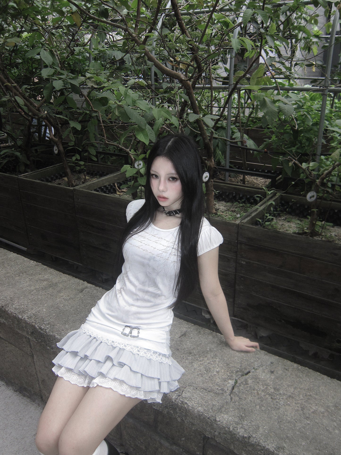 Heaven lace layer tee