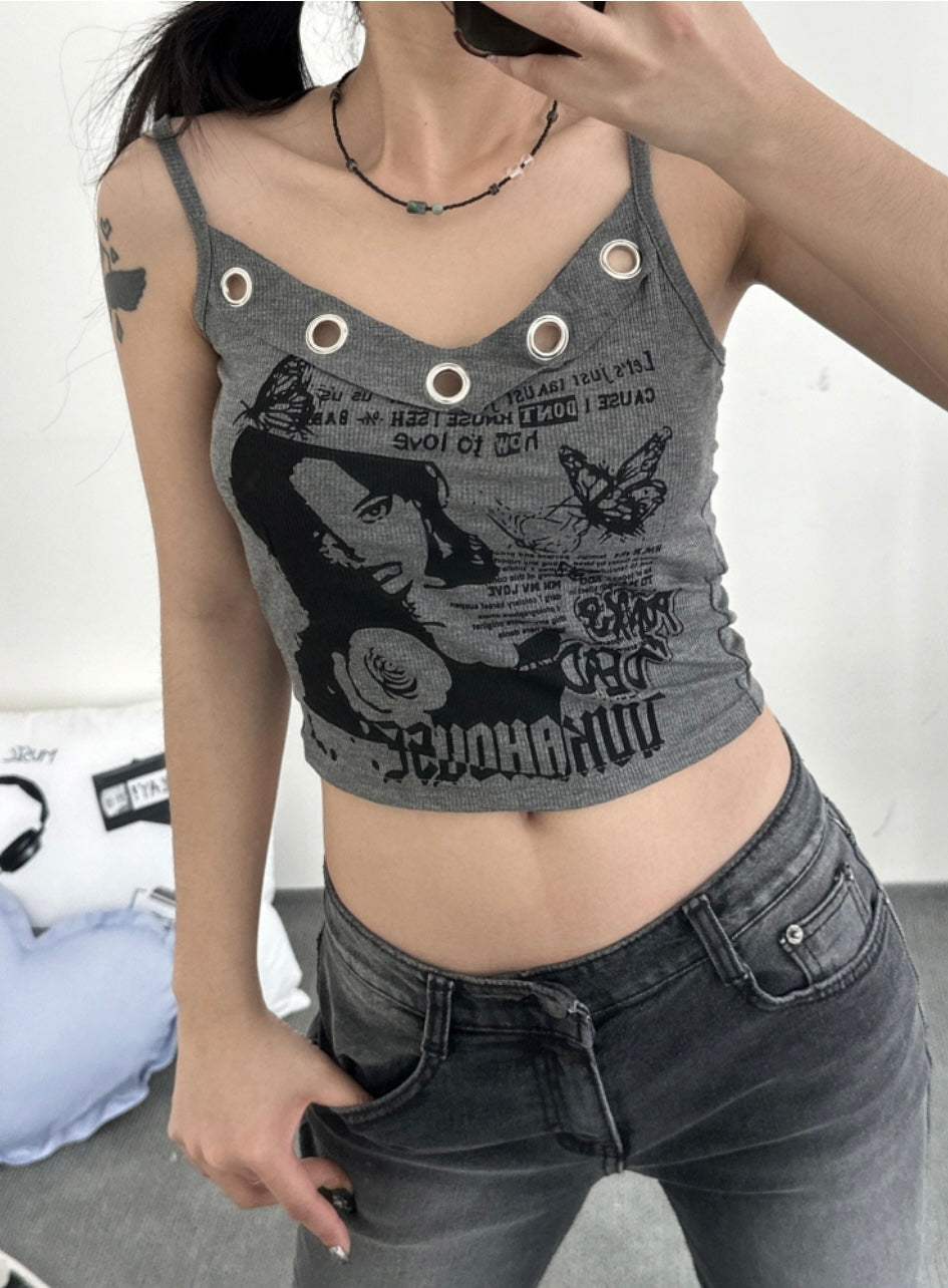 Girl with butterfly tank top (with padding)