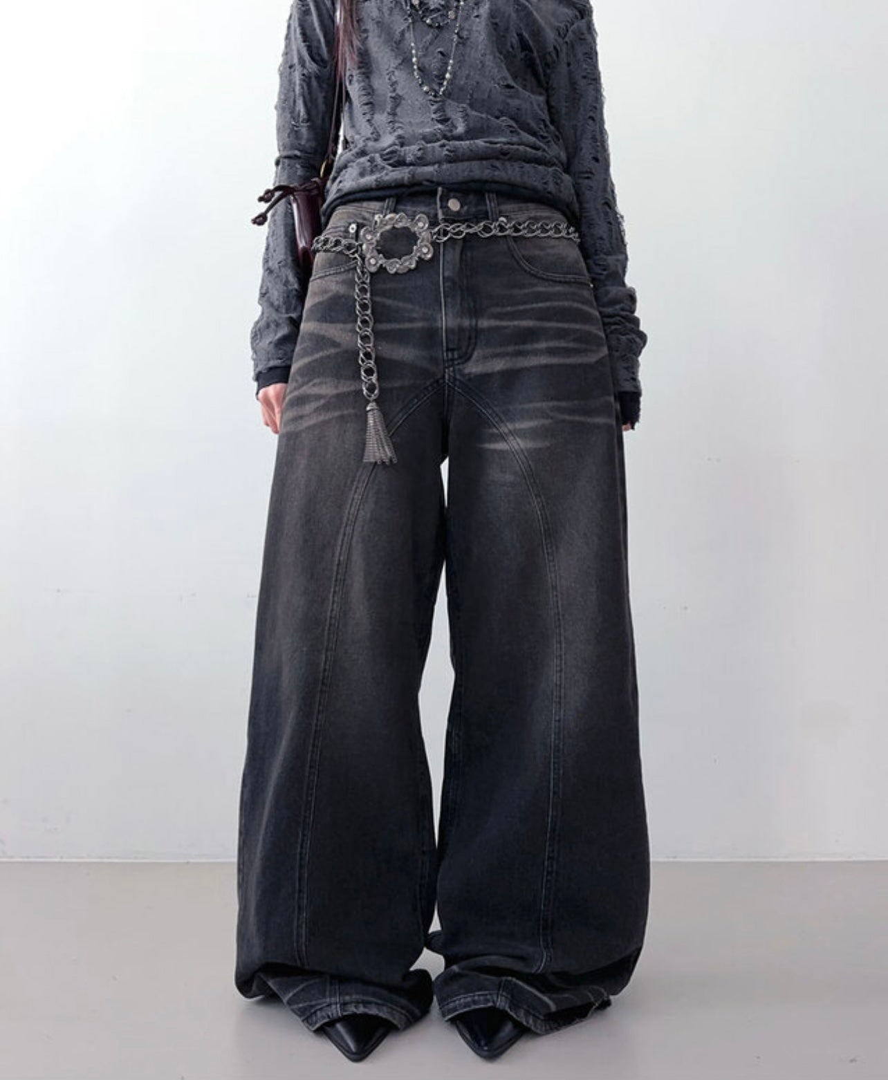 Noir bootcut flared denim