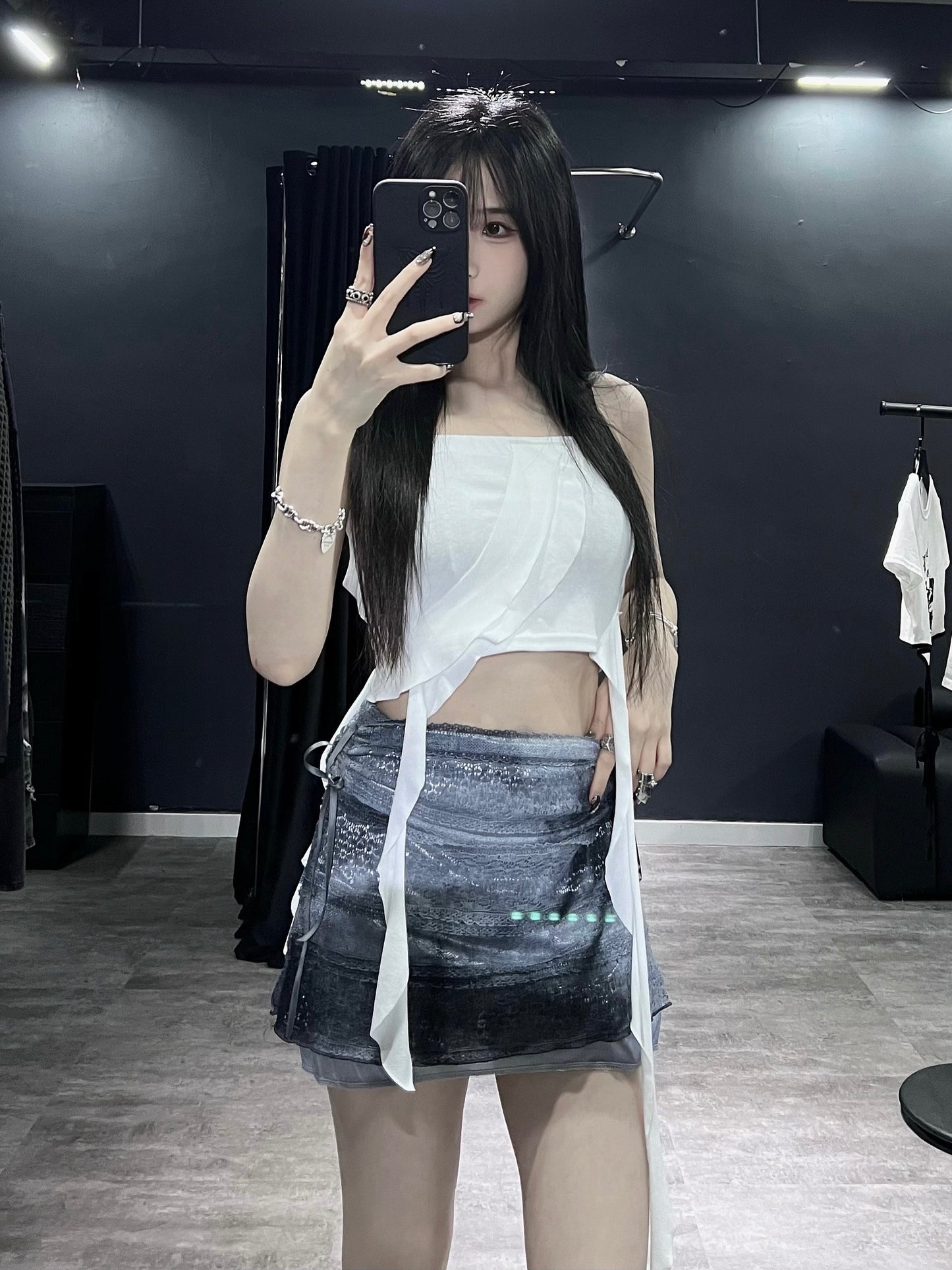 Tie dye lace skirt