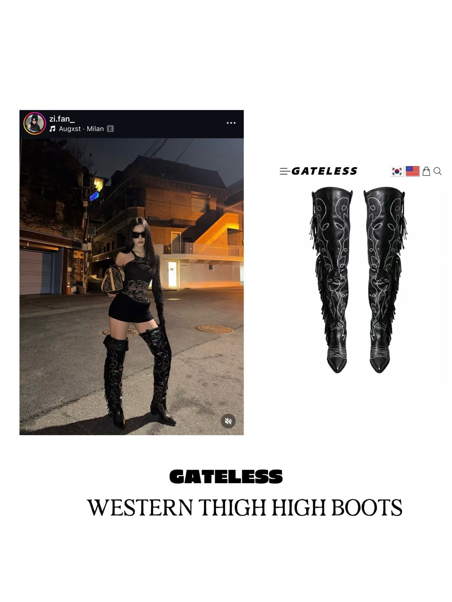 *獨家訂造* western thigh high boots