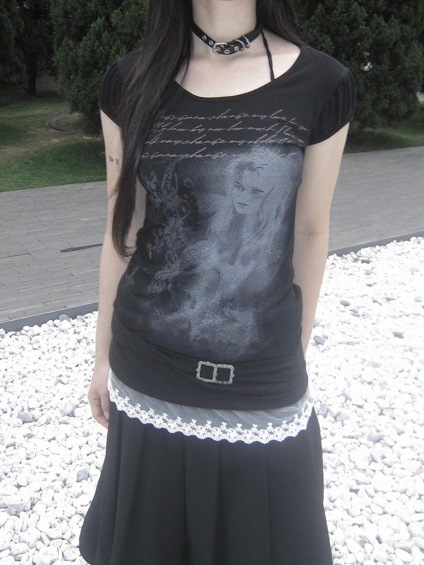 Heaven lace layer tee
