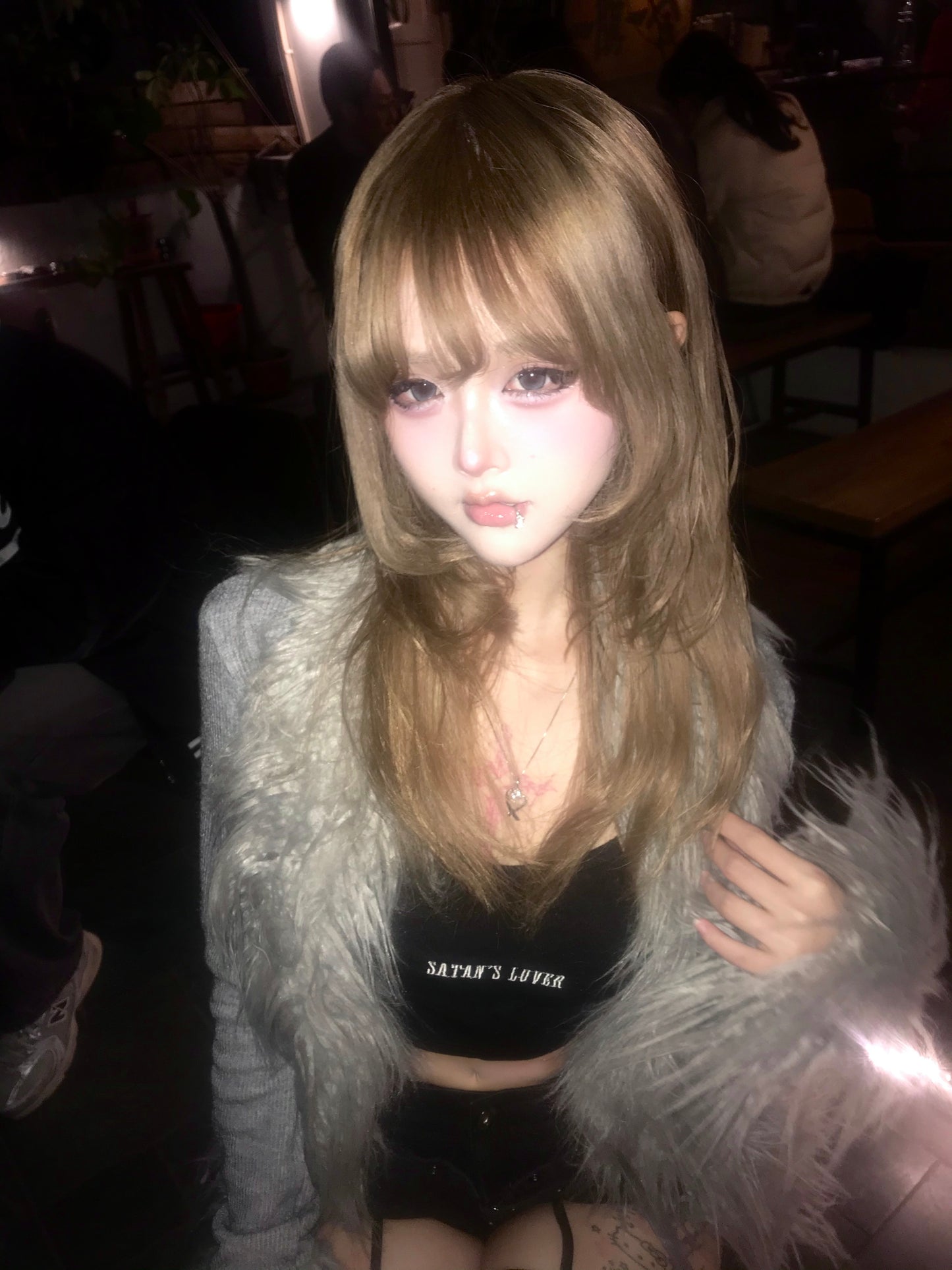 小眾設計毛絨絨綁帶針織外套