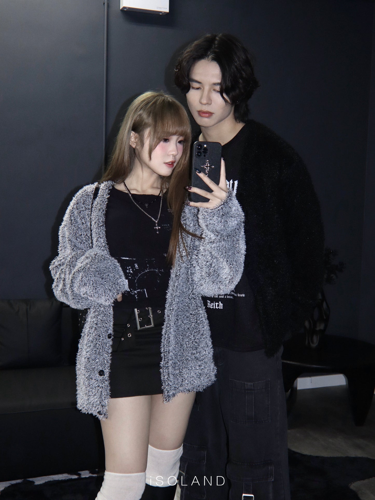 [unisex] Fluffy button cardigan