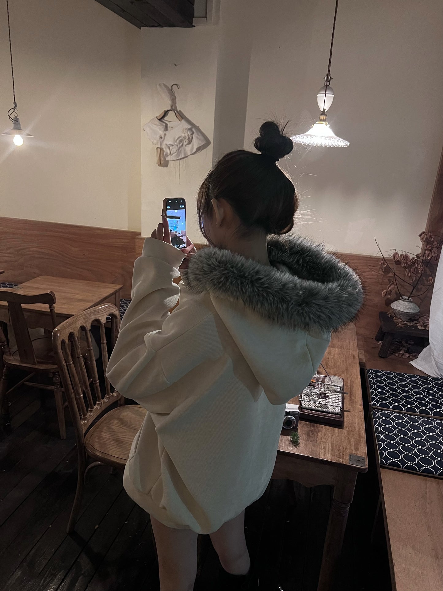 B.B.S.L fur corduroy hoodie zipup
