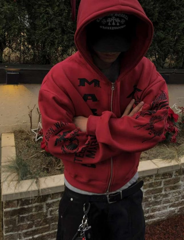 ‘MARINES’ hoodie zip up