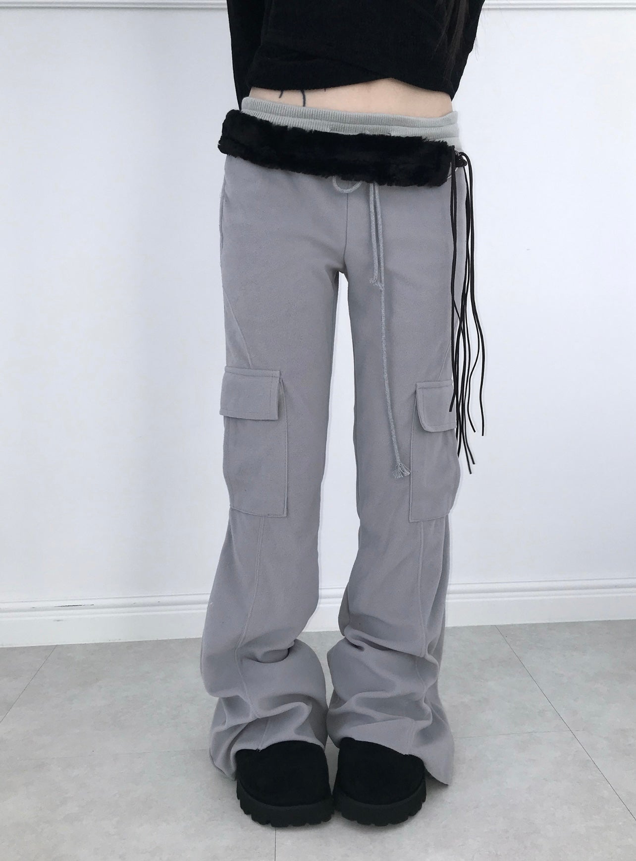 404 cargo bell-bottom pants