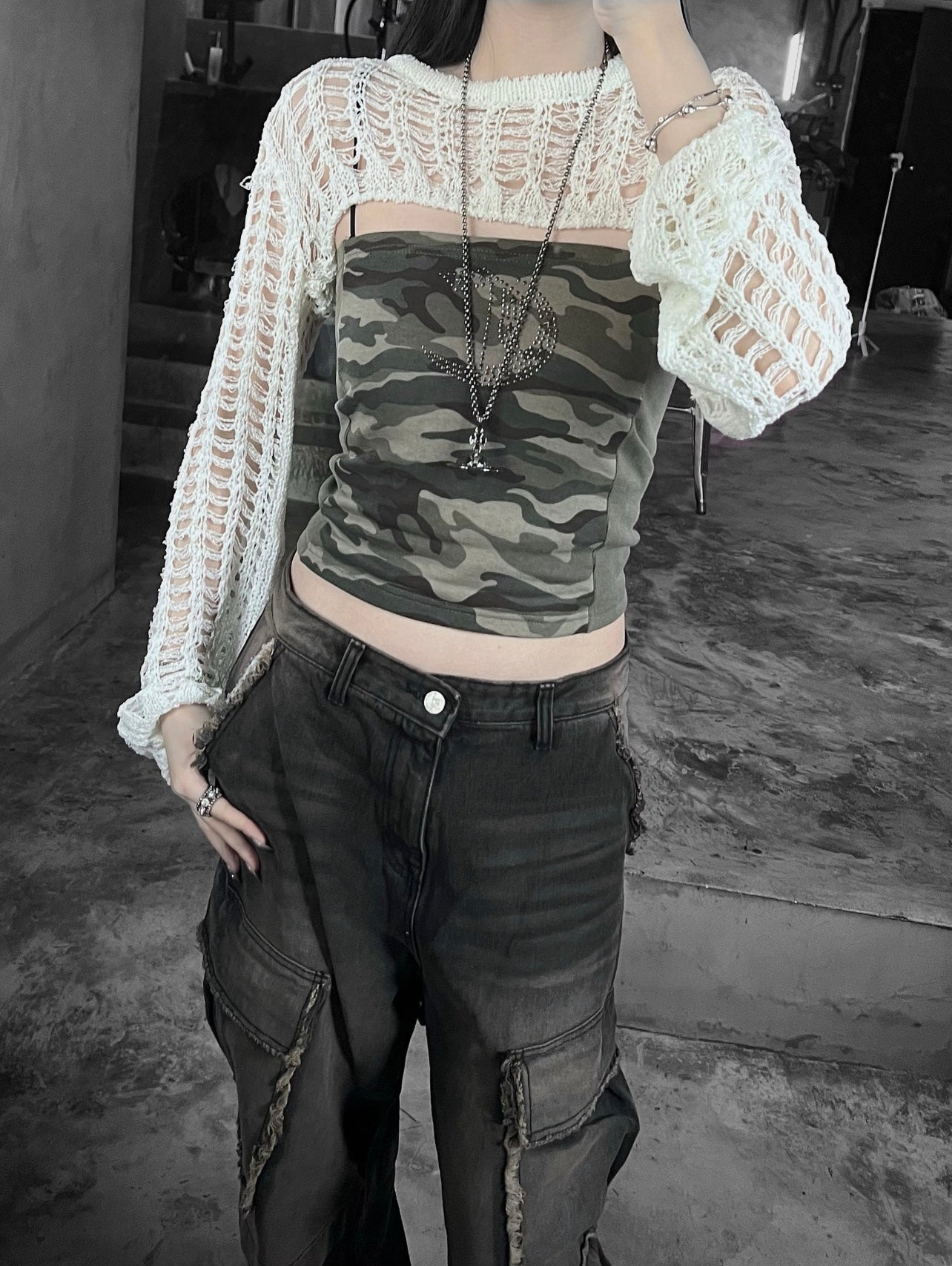 Net knit bolero